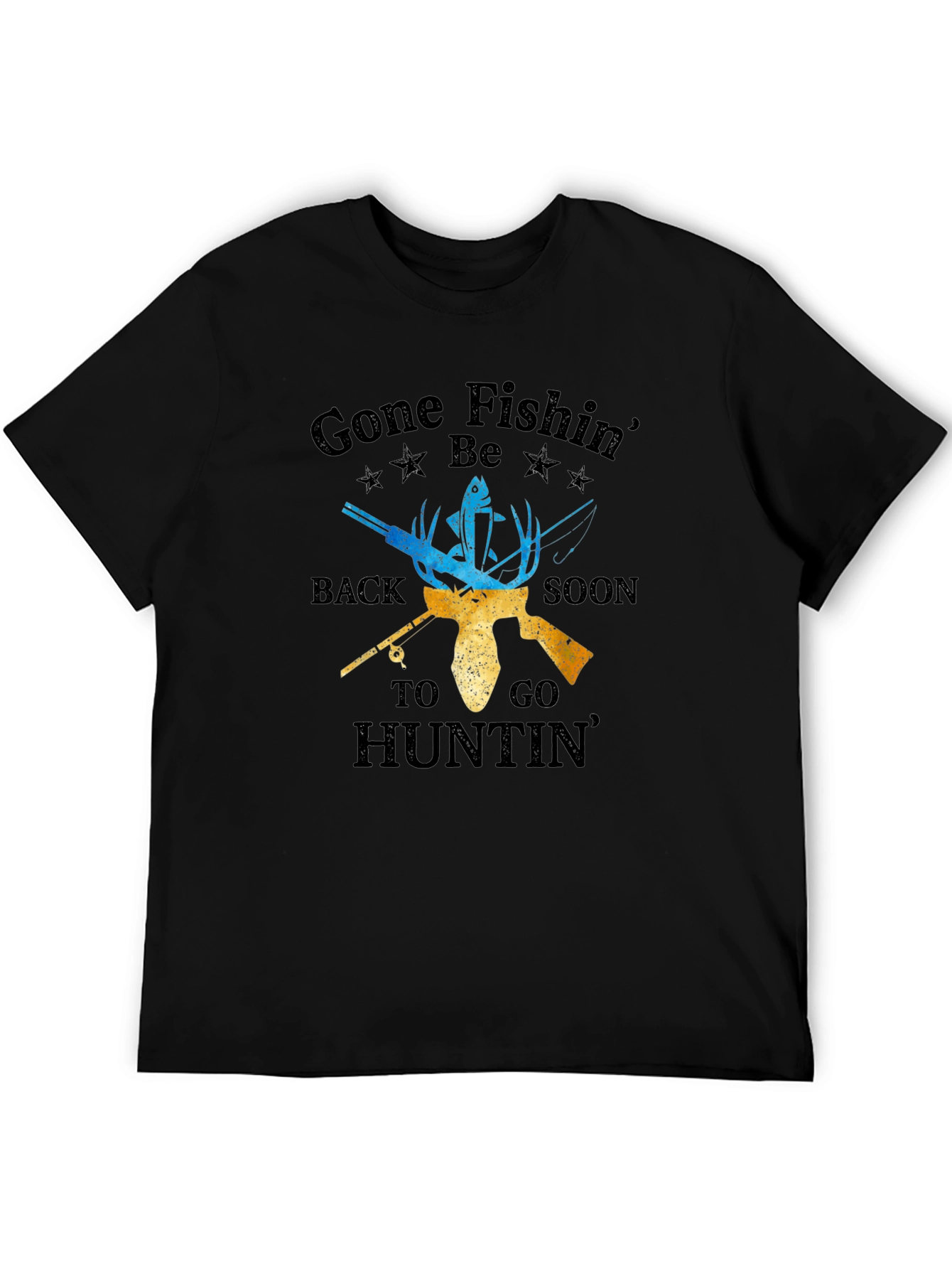 Gone Fishin Hunting Graphic T-Shirt