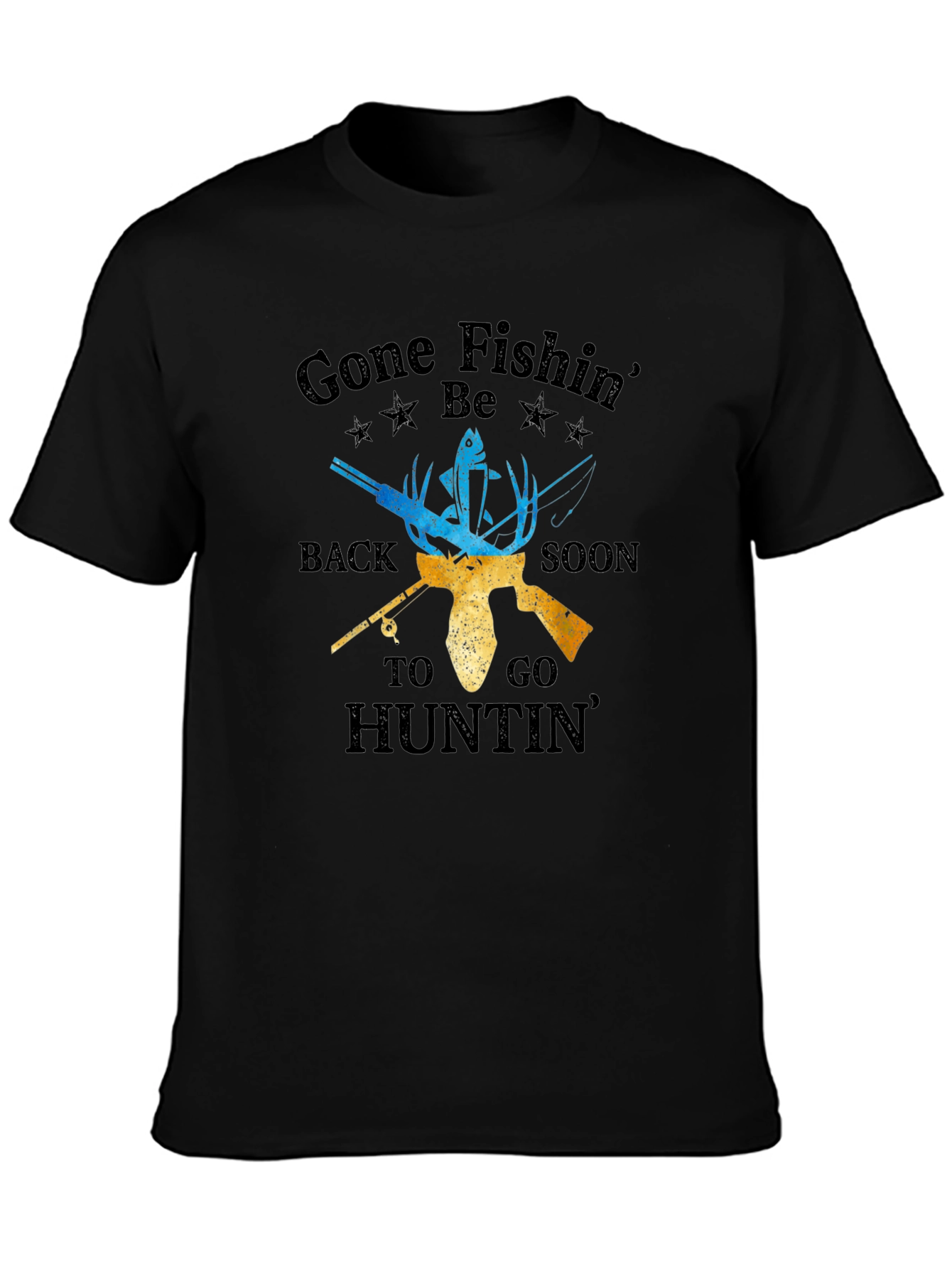 Gone Fishin Hunting Graphic T-Shirt