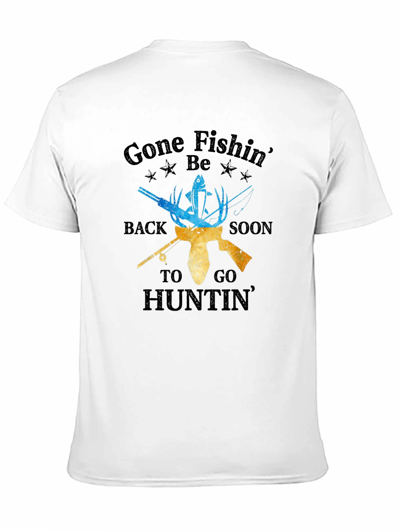 Gone Fishin Hunting Graphic T-Shirt