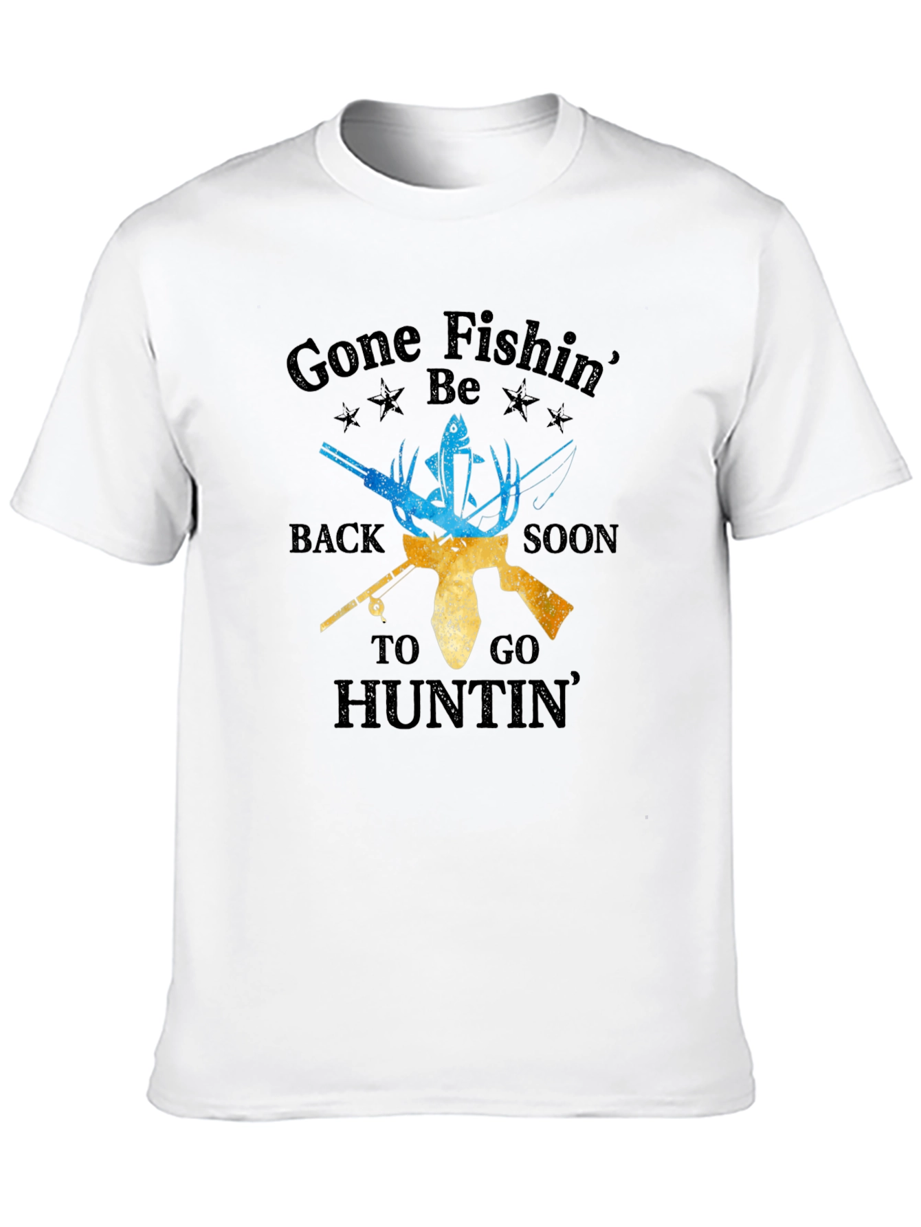 Gone Fishin Hunting Graphic T-Shirt