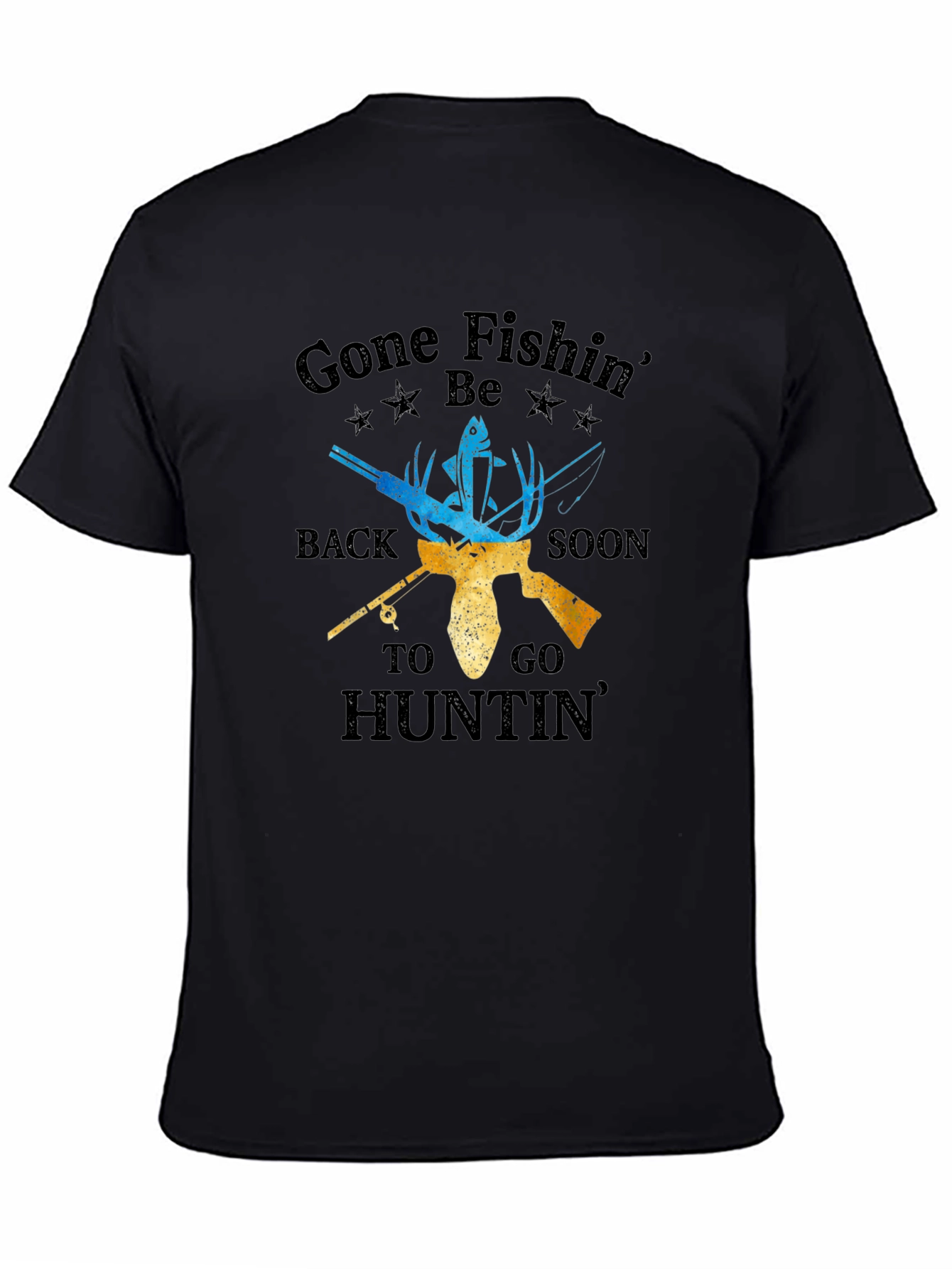 Gone Fishin Hunting Graphic T-Shirt