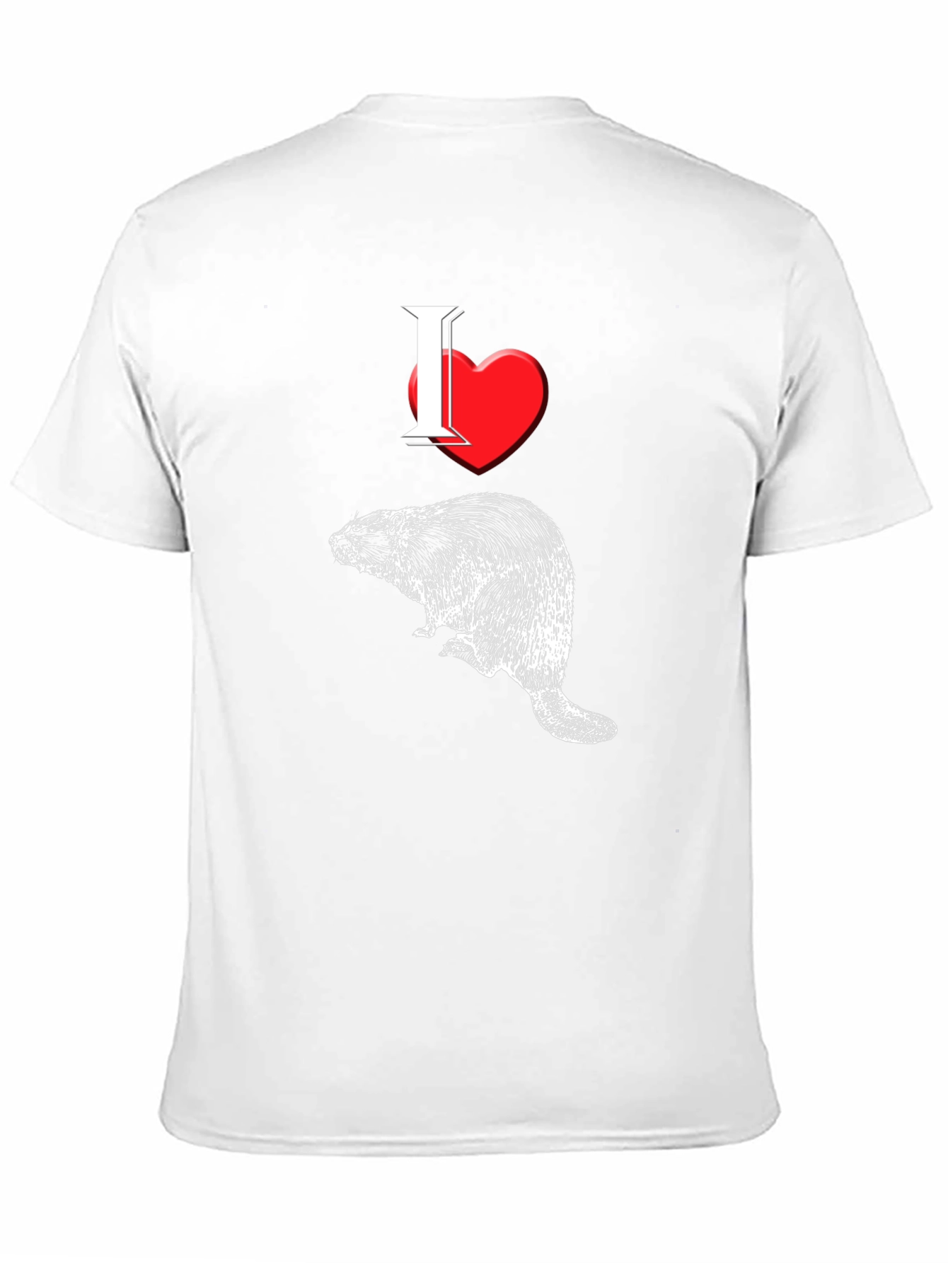 I Heart Beavers Mens Black Graphic Tee