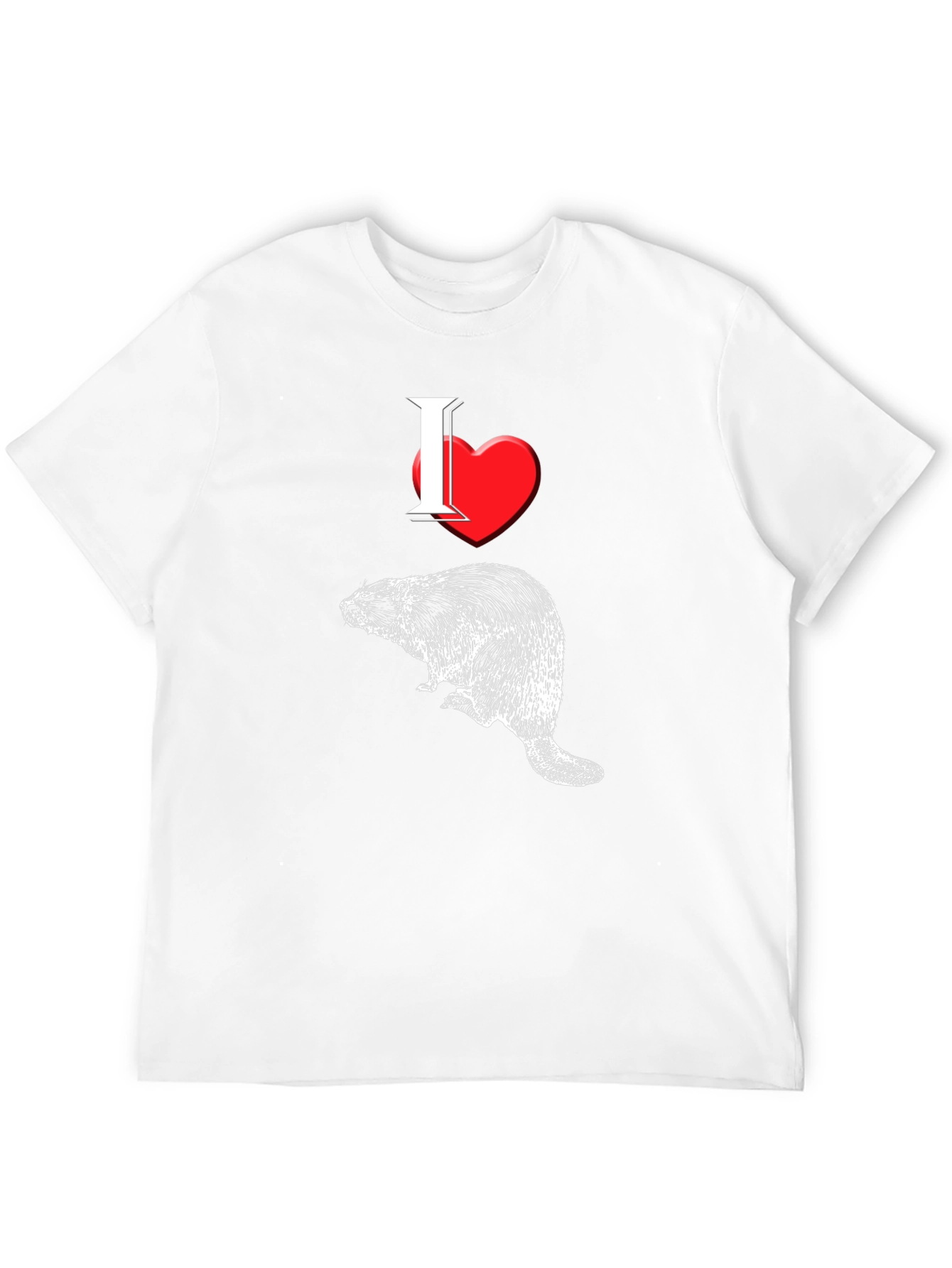 I Heart Beavers Mens Black Graphic Tee