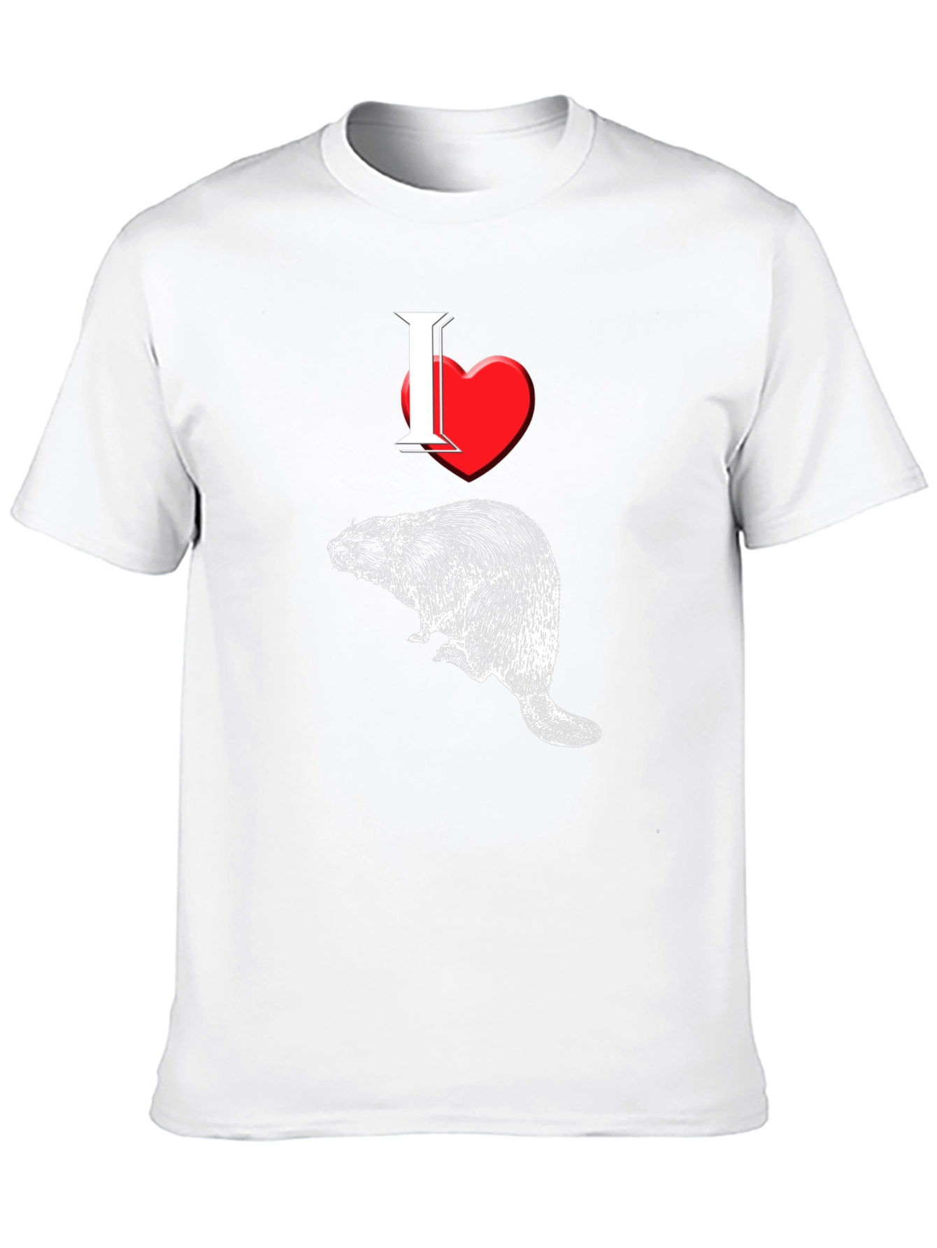 I Heart Beavers Mens Black Graphic Tee