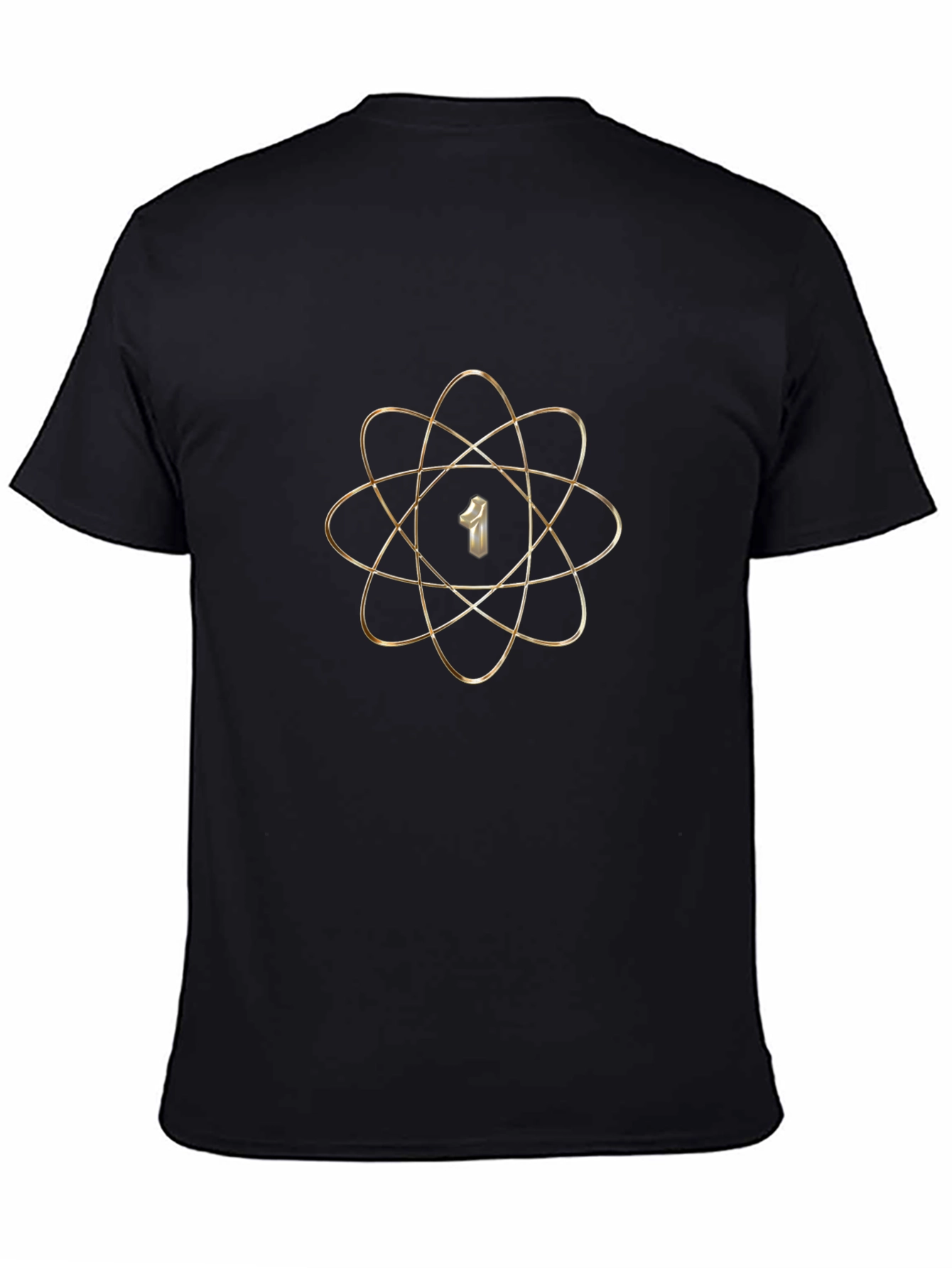 Atom Number 1 Graphic Print Black T-Shirt