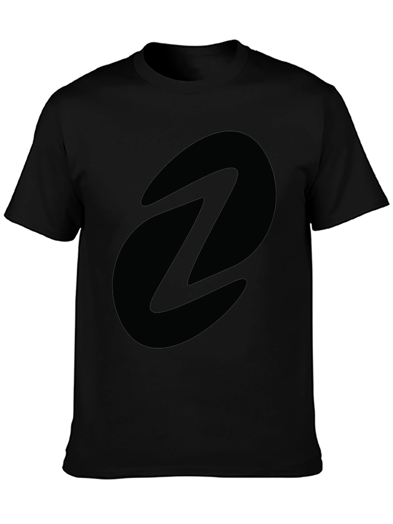 Mens Black Graphic Tee - Abstract Oval Design