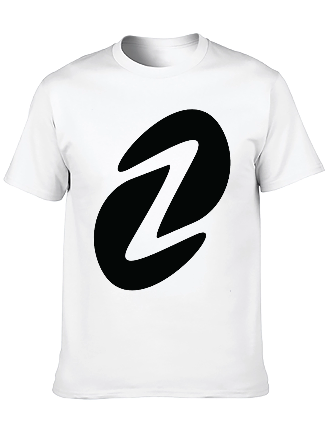 Mens Black Graphic Tee - Abstract Oval Design