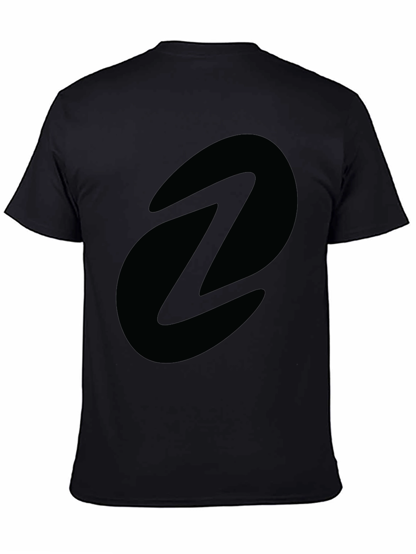 Mens Black Graphic Tee - Abstract Oval Design