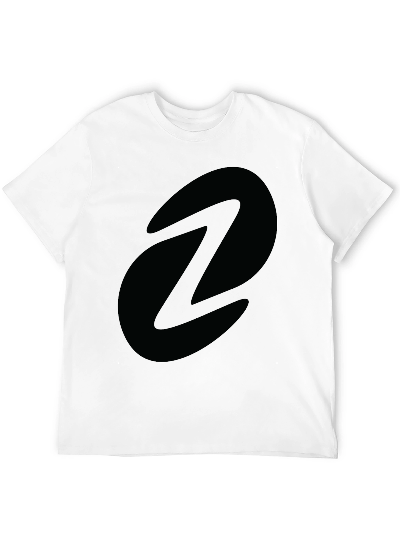 Mens Black Graphic Tee - Abstract Oval Design