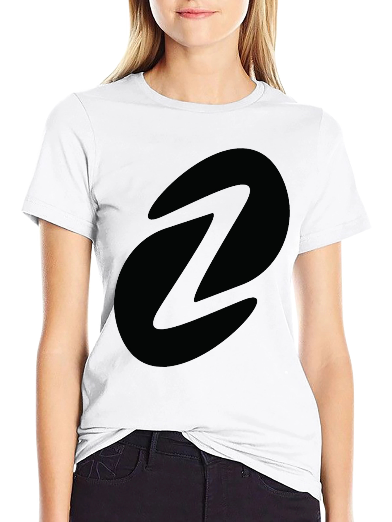 Mens Black Graphic Tee - Abstract Oval Design