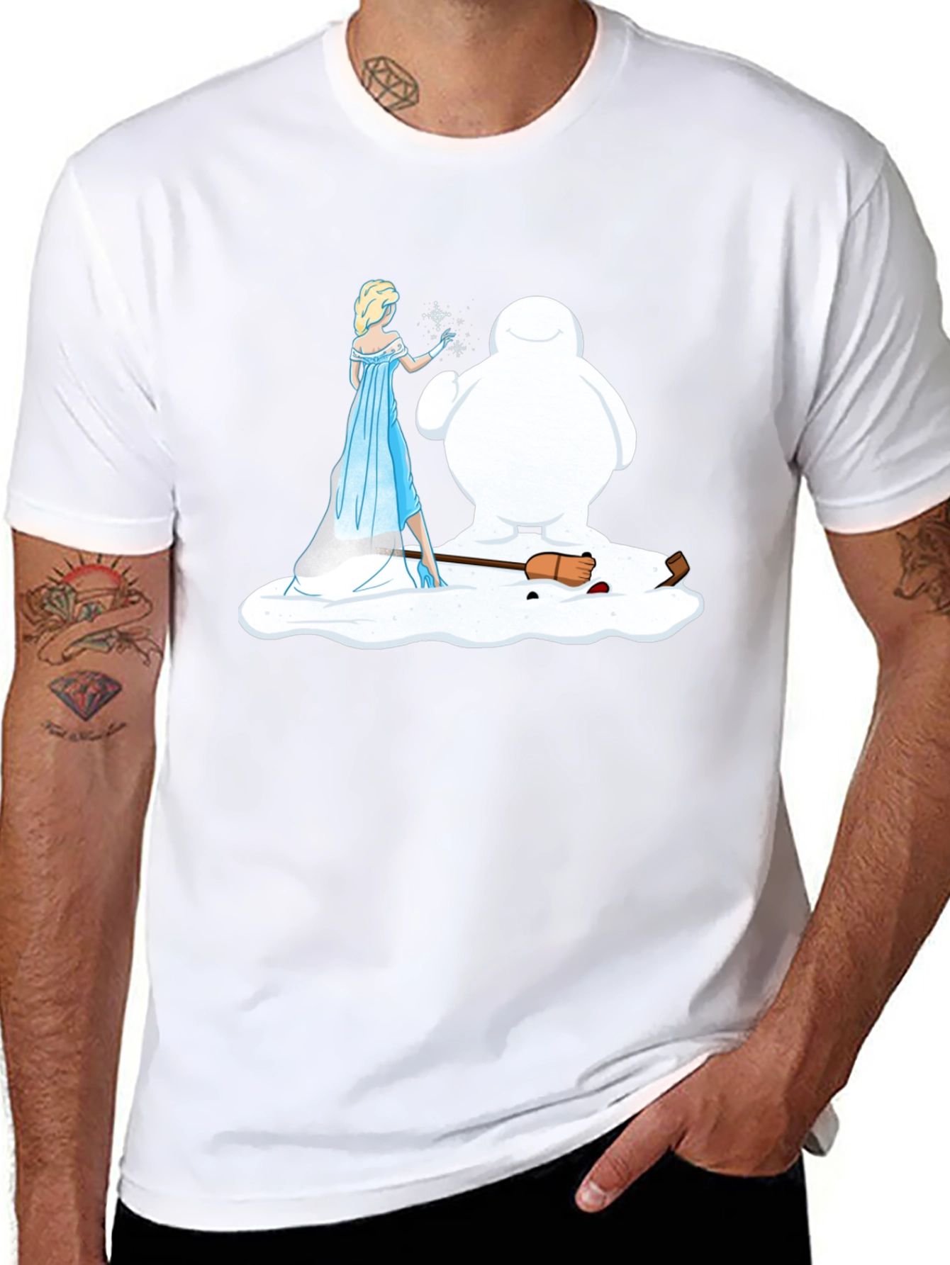 Elsa & Olaf Cartoon T-Shirt