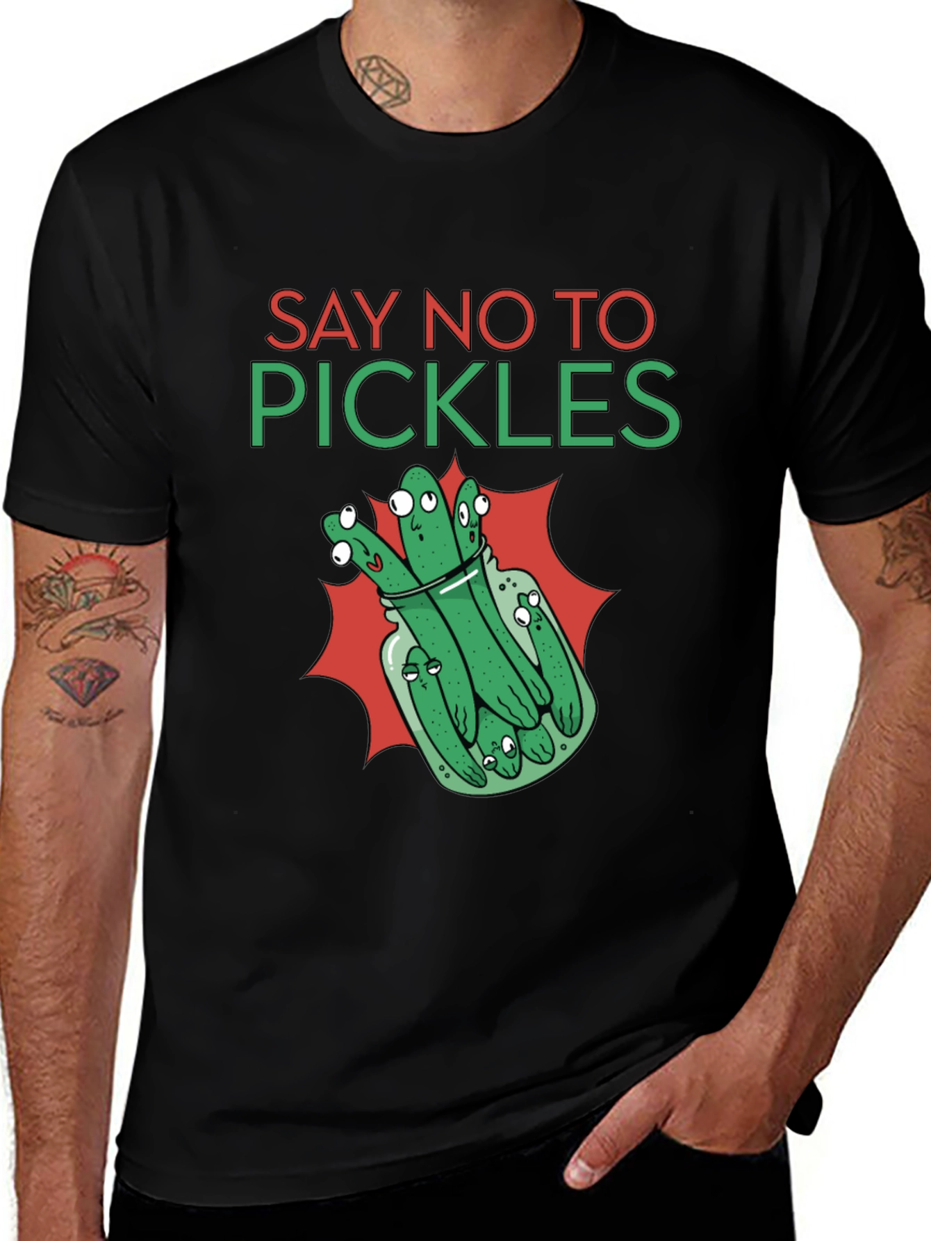 Say No to Pickles Funny Graphic T-Shirt