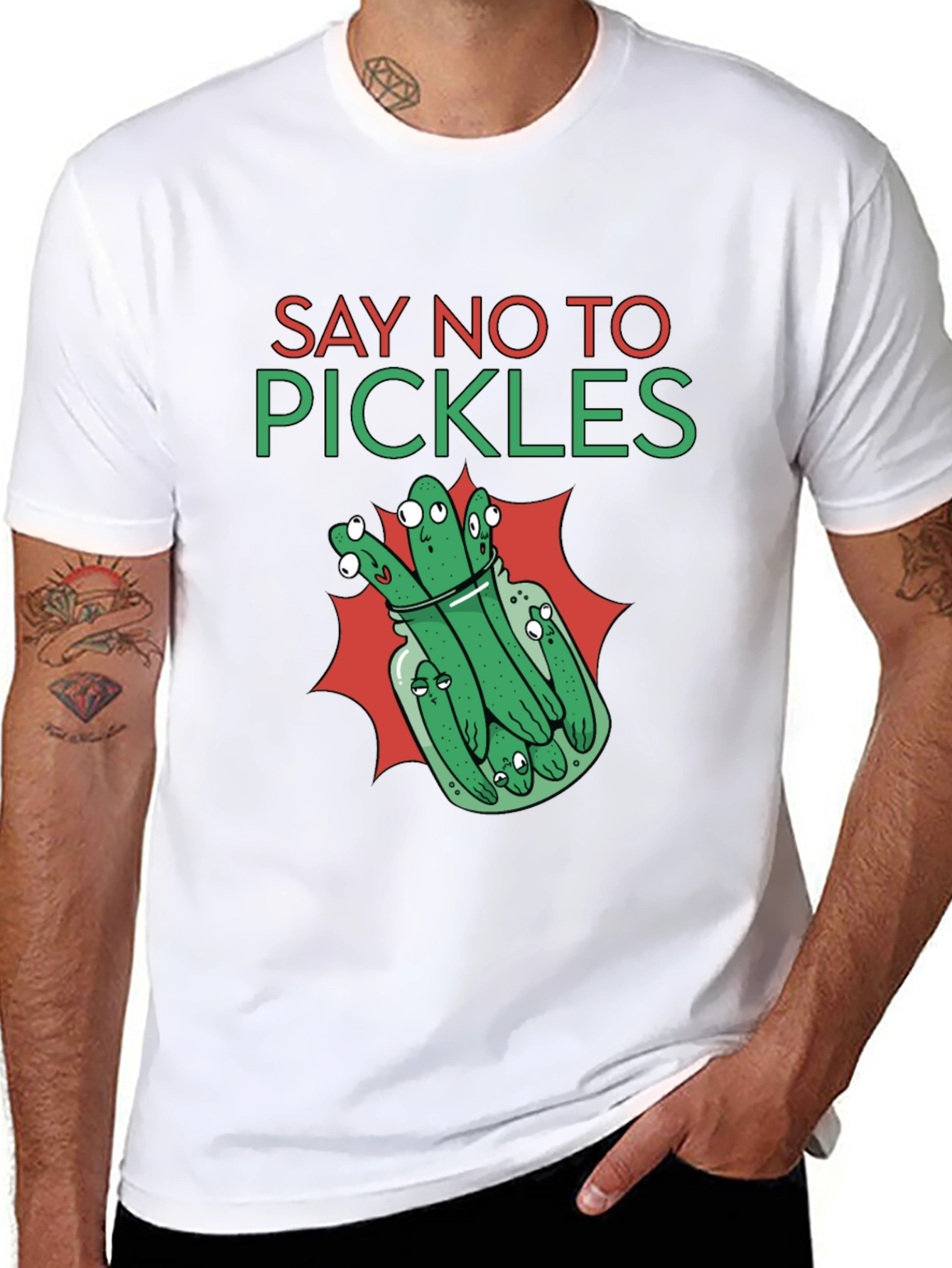 Say No to Pickles Funny Graphic T-Shirt