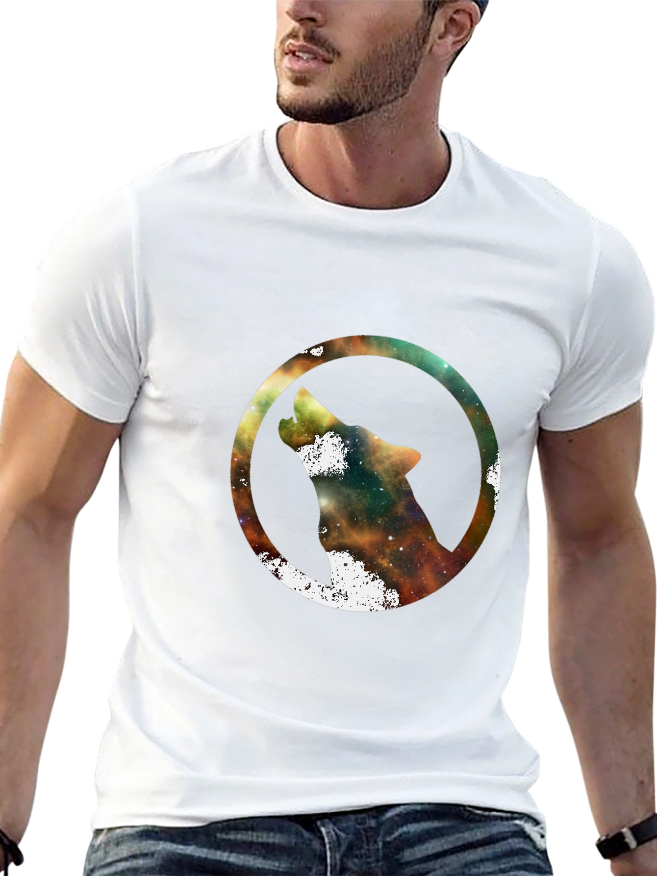 Galaxy Wolf T-Shirt - Stylish Black Tee