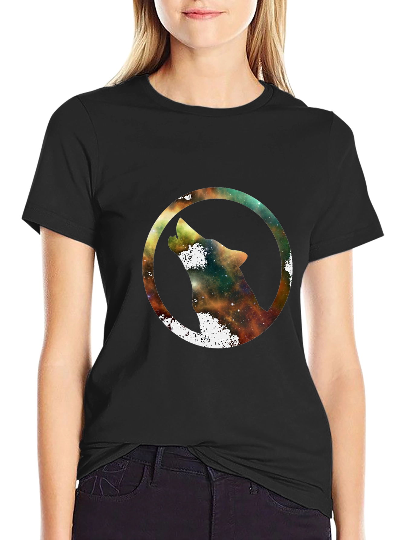 Galaxy Wolf T-Shirt - Stylish Black Tee
