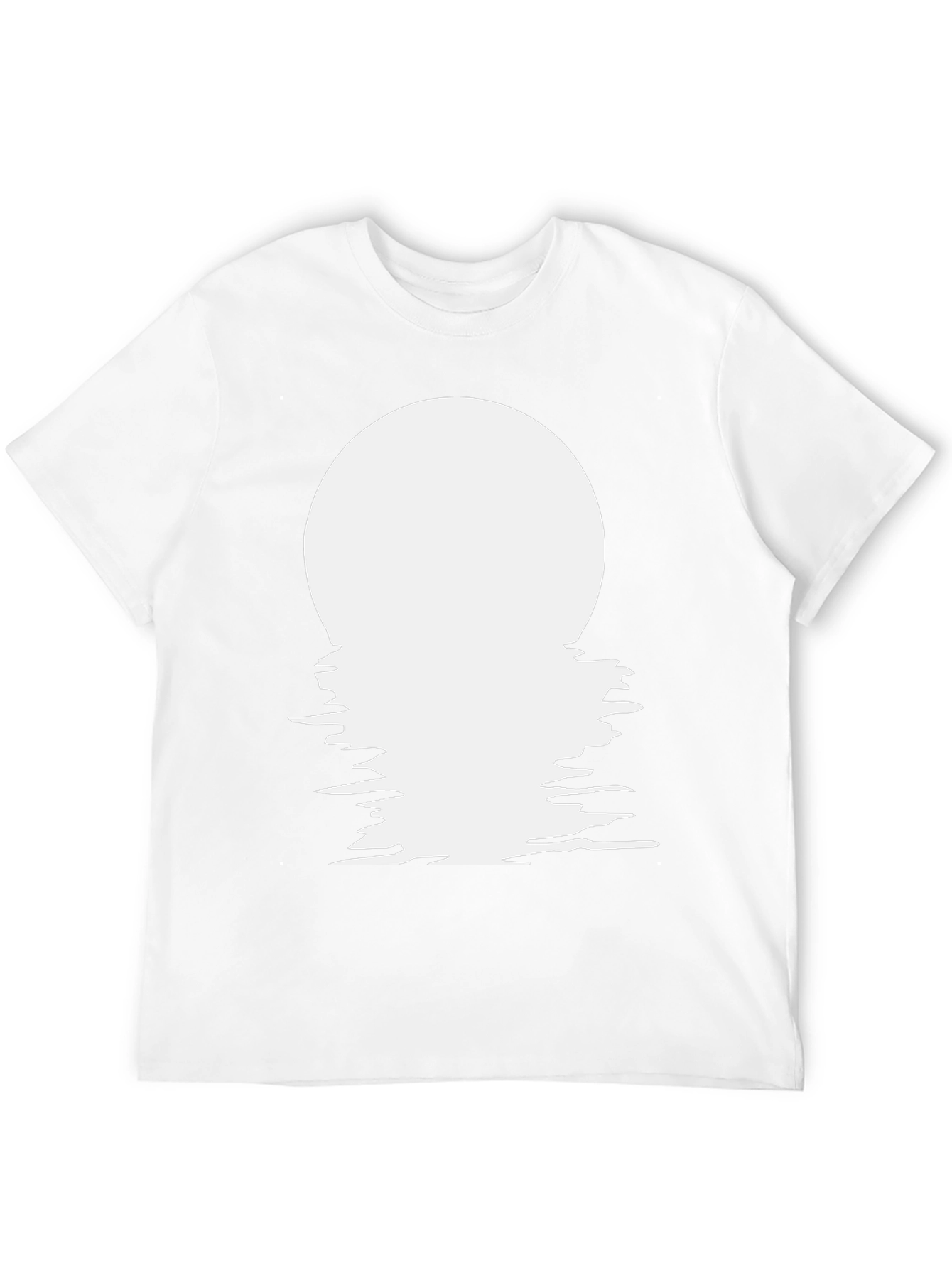 Moon Reflection Graphic Tee - Black Cotton Blend T-Shirt