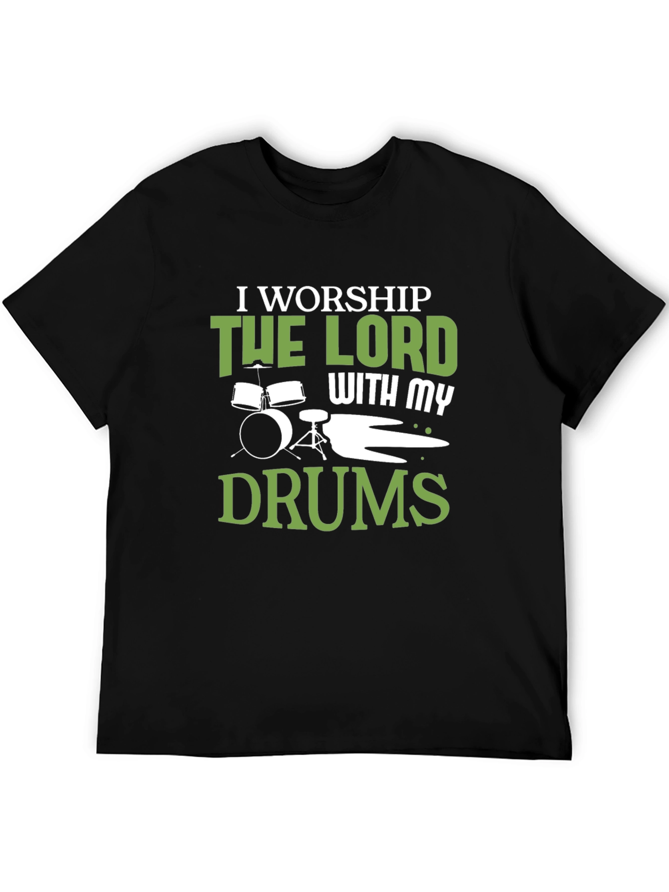 Worship Drums Graphic Tee - Black Cotton T-Shirt