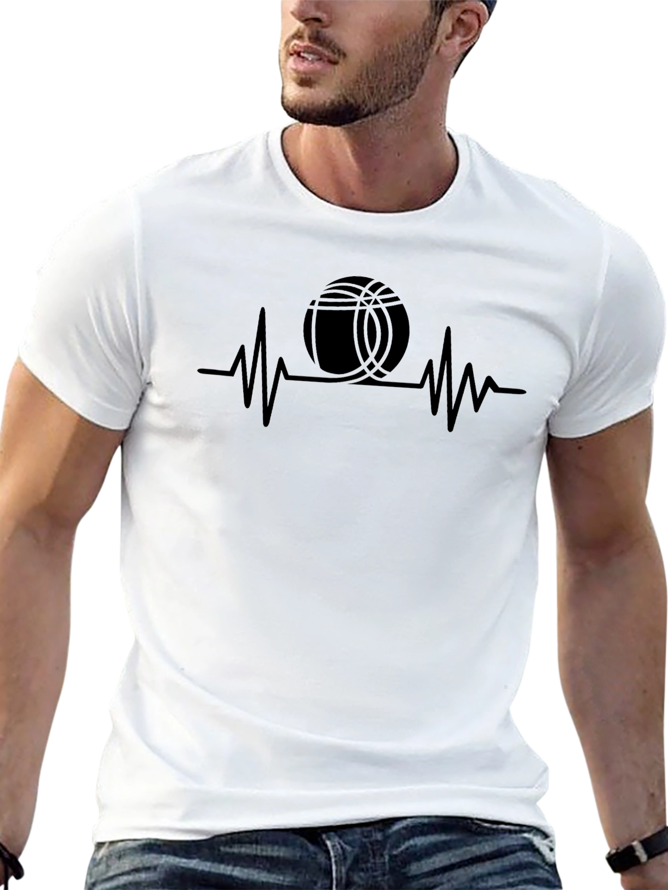Basketball Heartbeat Graphic T-Shirt