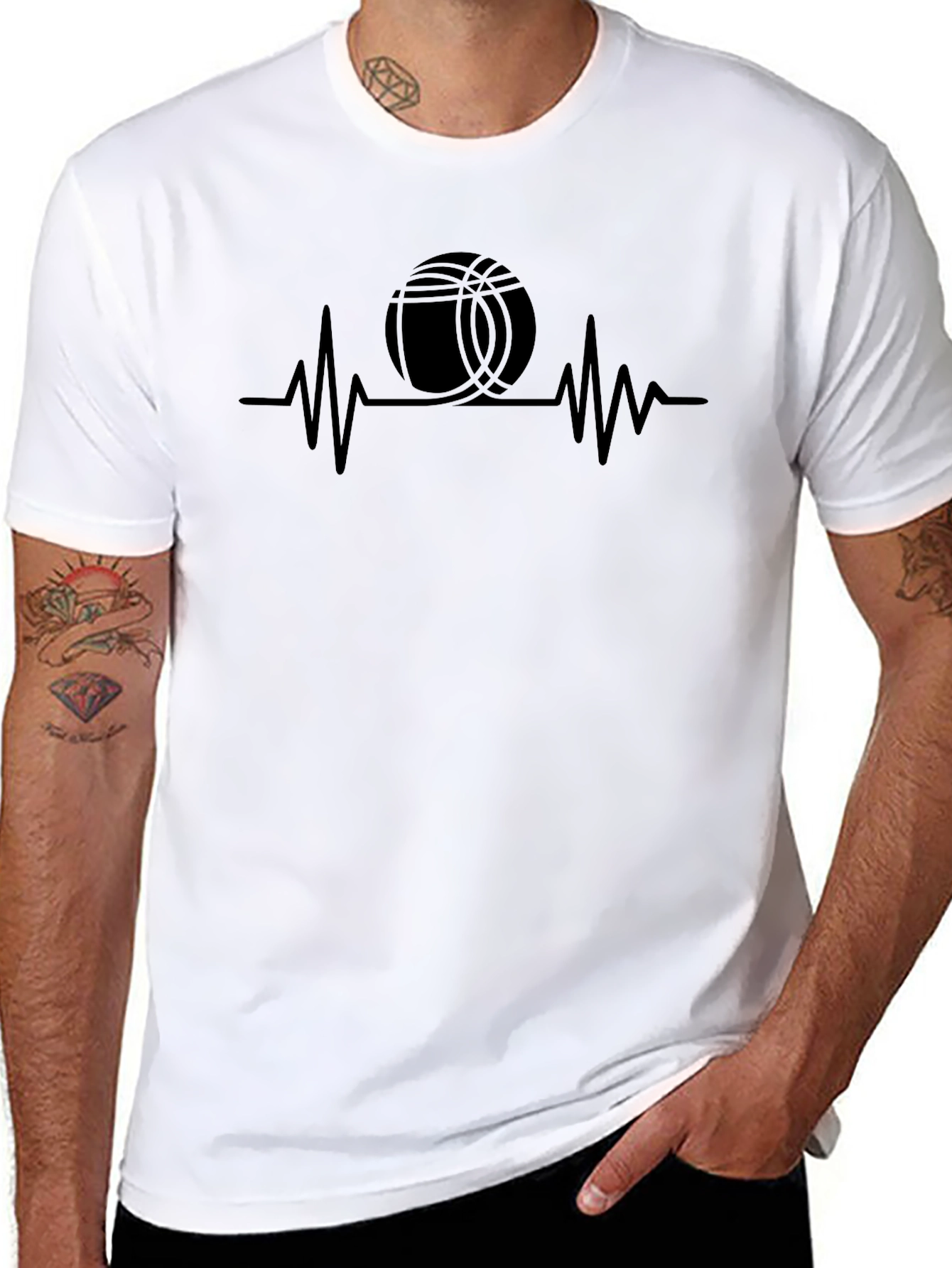 Basketball Heartbeat Graphic T-Shirt