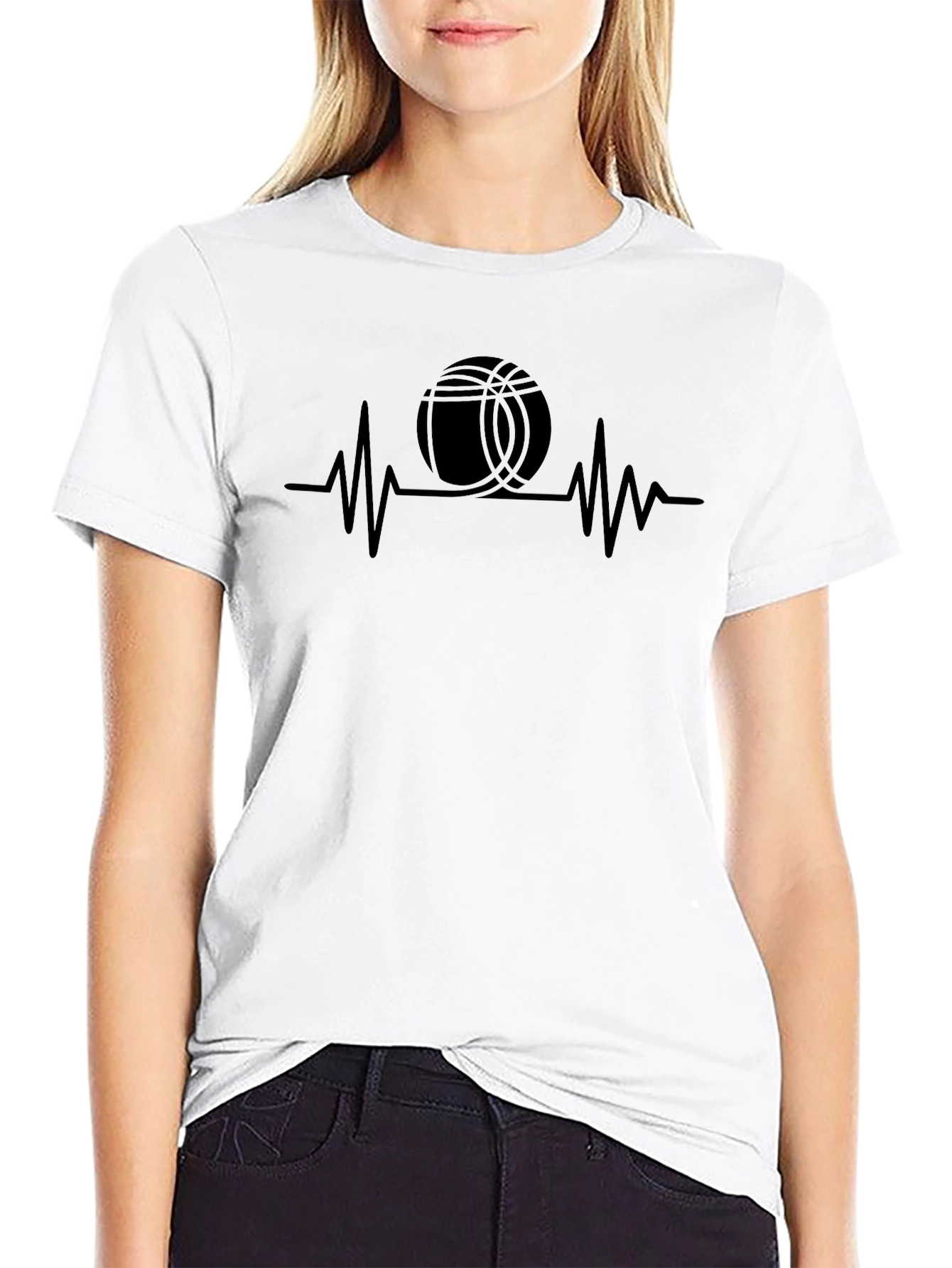 Basketball Heartbeat Graphic T-Shirt
