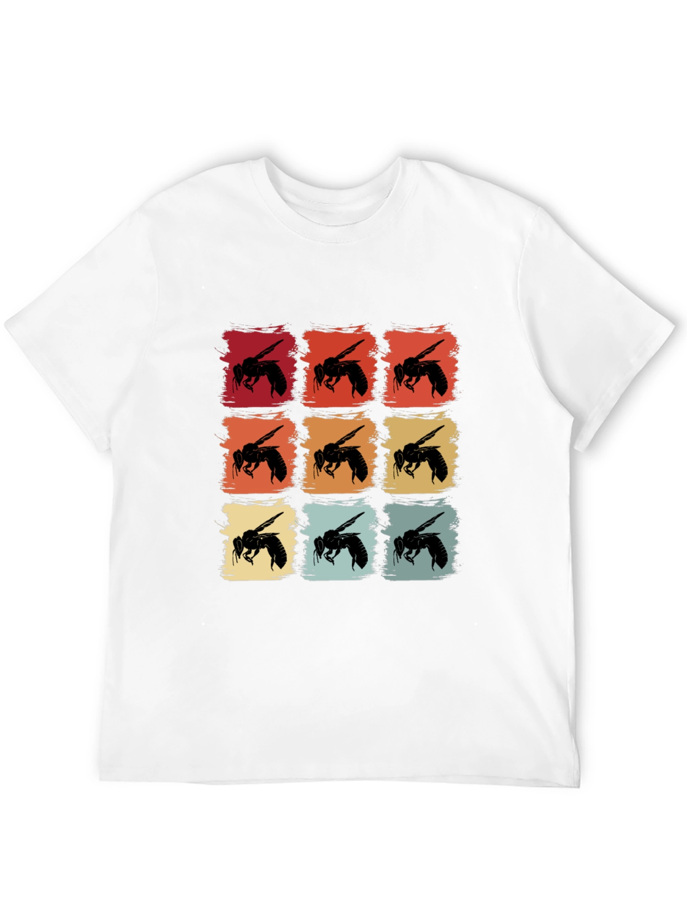 Retro Bee Pattern Graphic T-Shirt