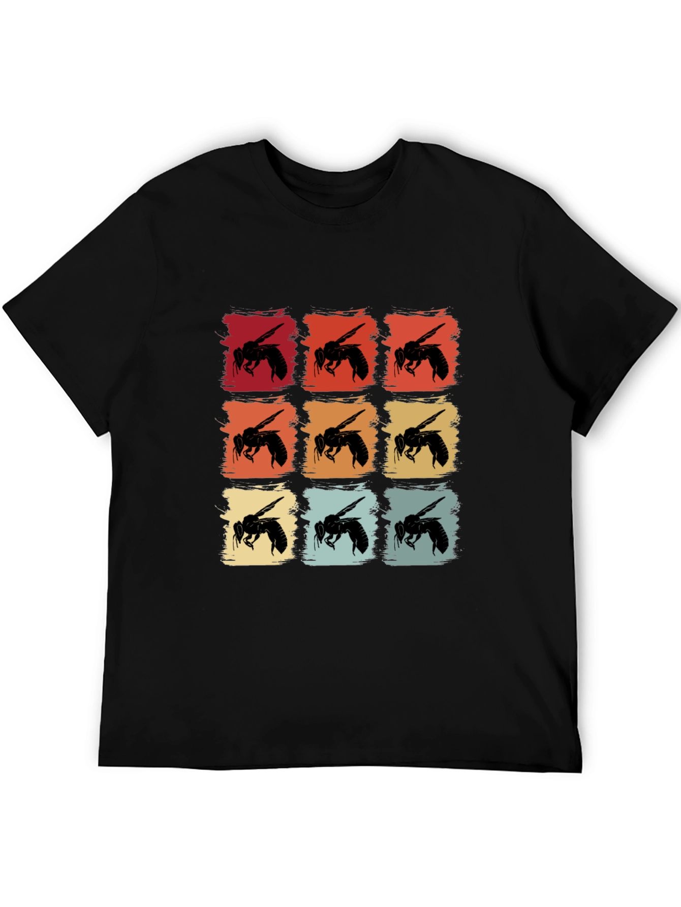 Retro Bee Pattern Graphic T-Shirt