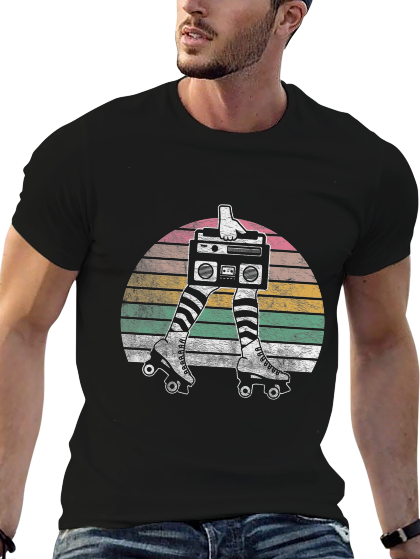 Retro Roller Disco Boombox Graphic Tee
