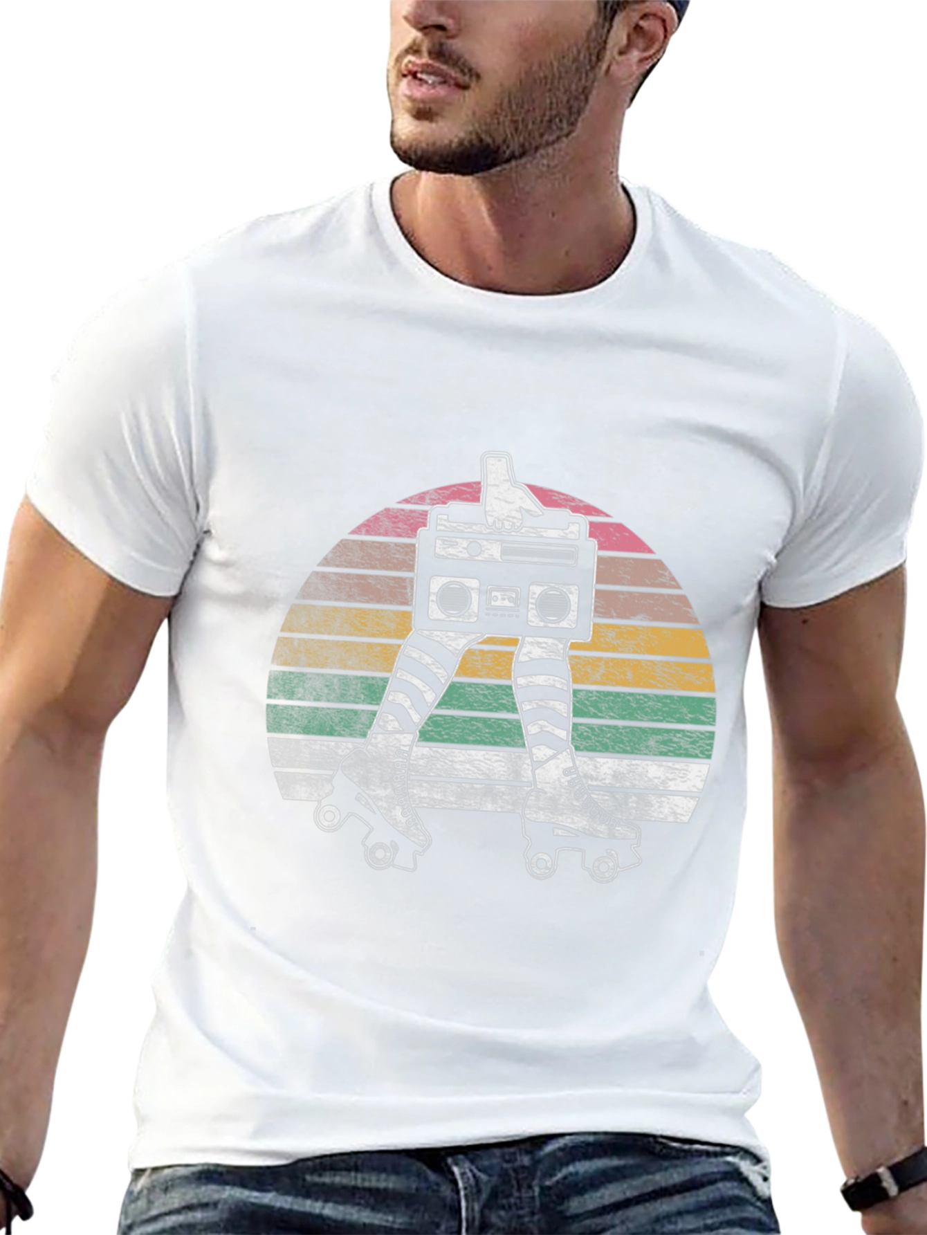 Retro Roller Disco Boombox Graphic Tee