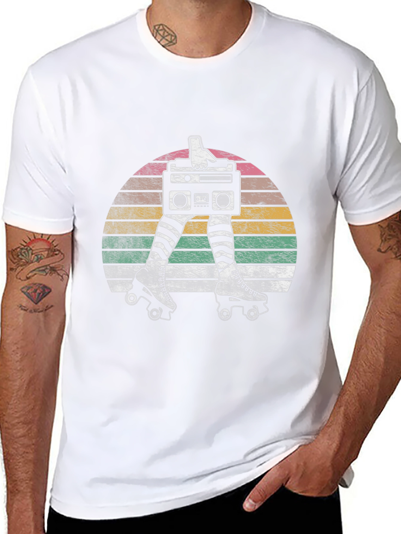 Retro Roller Disco Boombox Graphic Tee