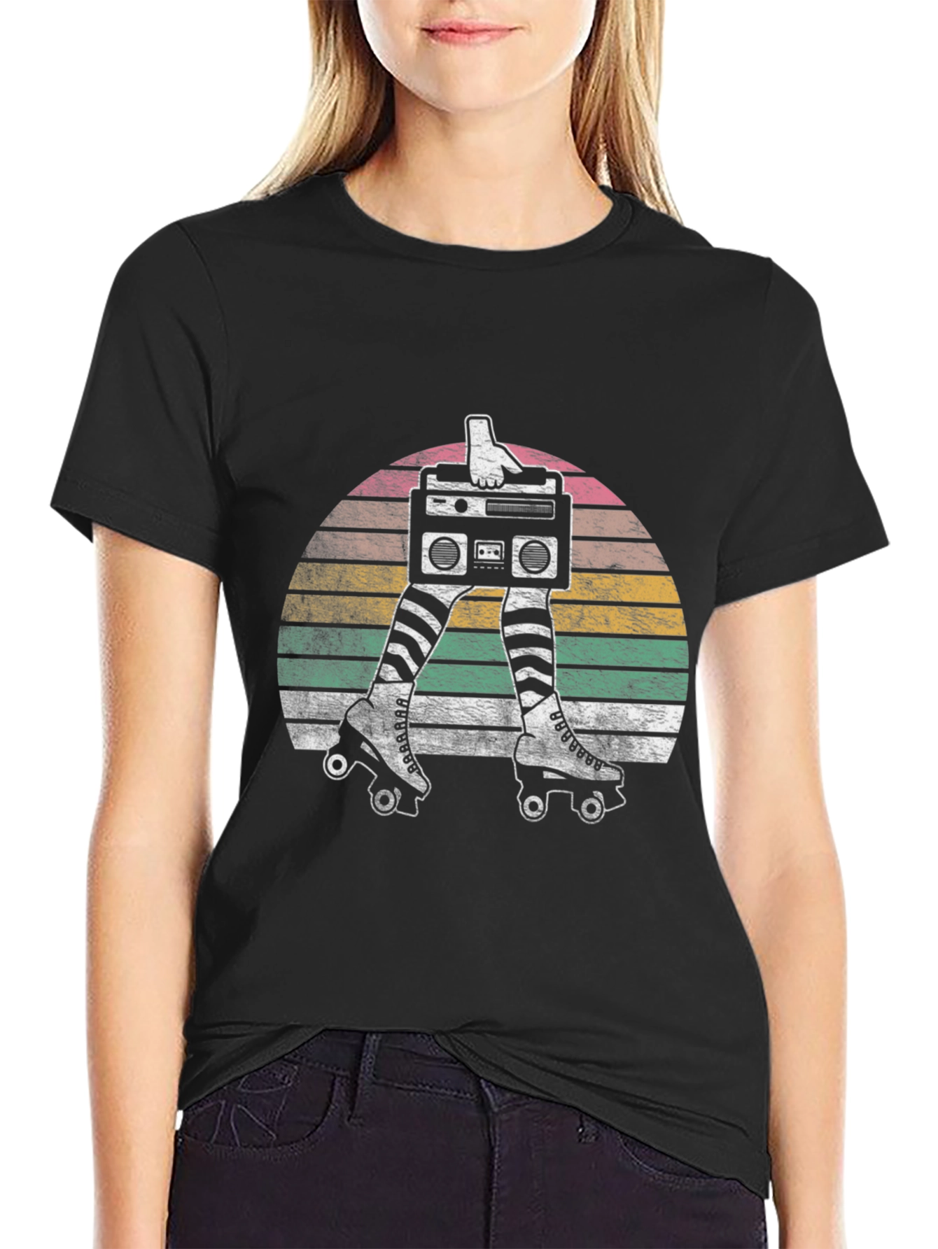 Retro Roller Disco Boombox Graphic Tee