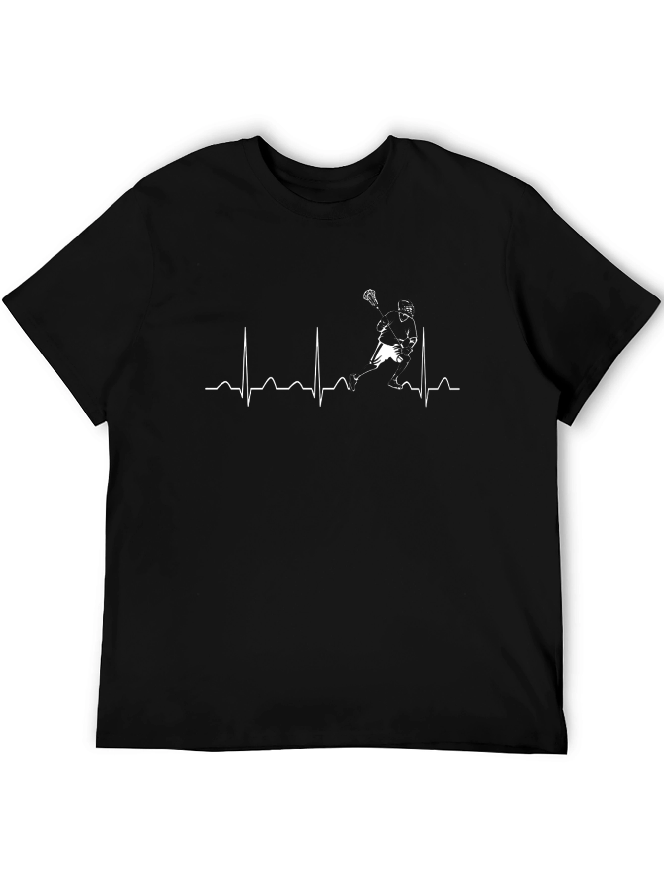 Lacrosse Heartbeat T-Shirt - Black Graphic Tee