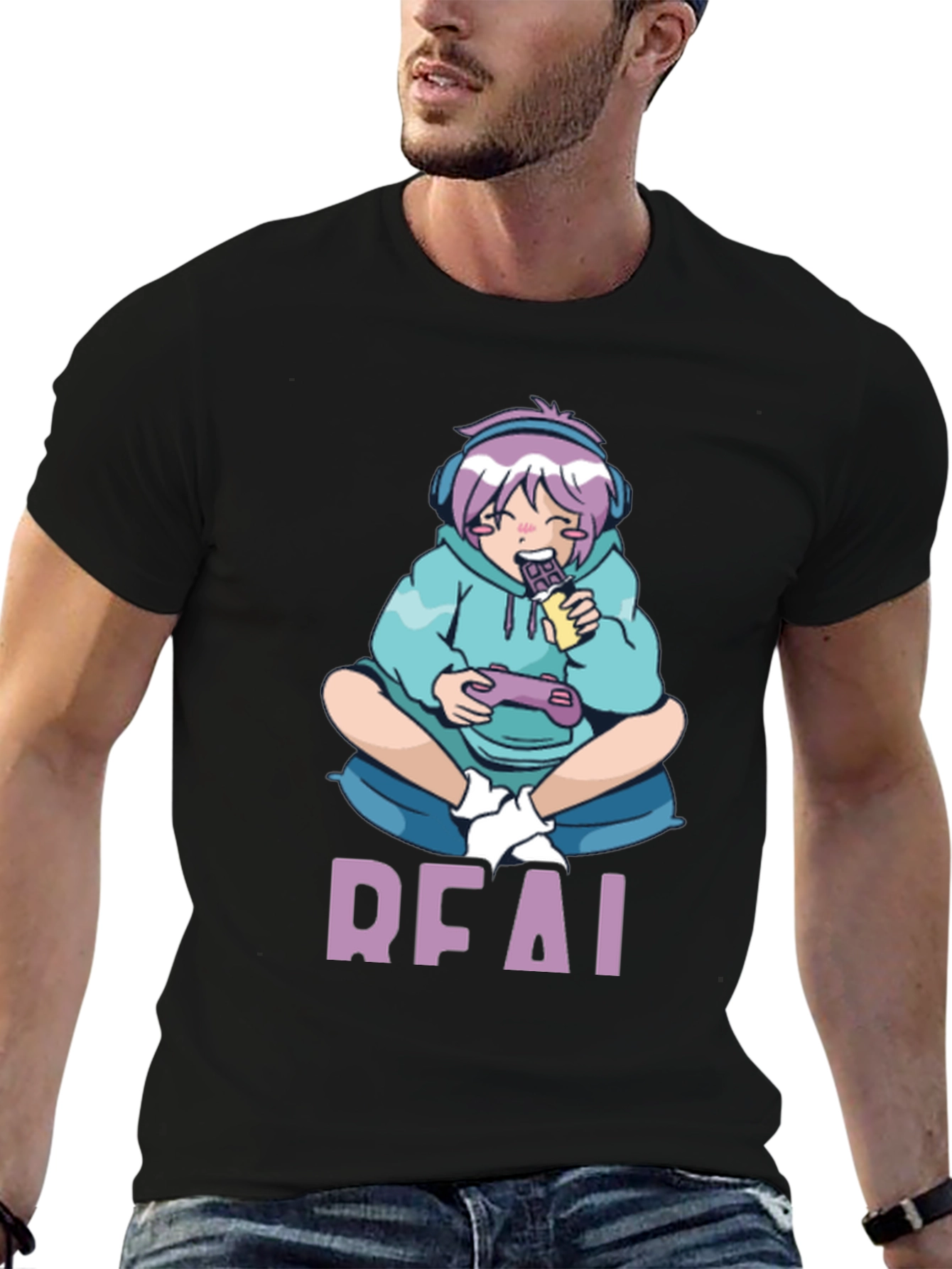 Anime Gamer Black T-Shirt