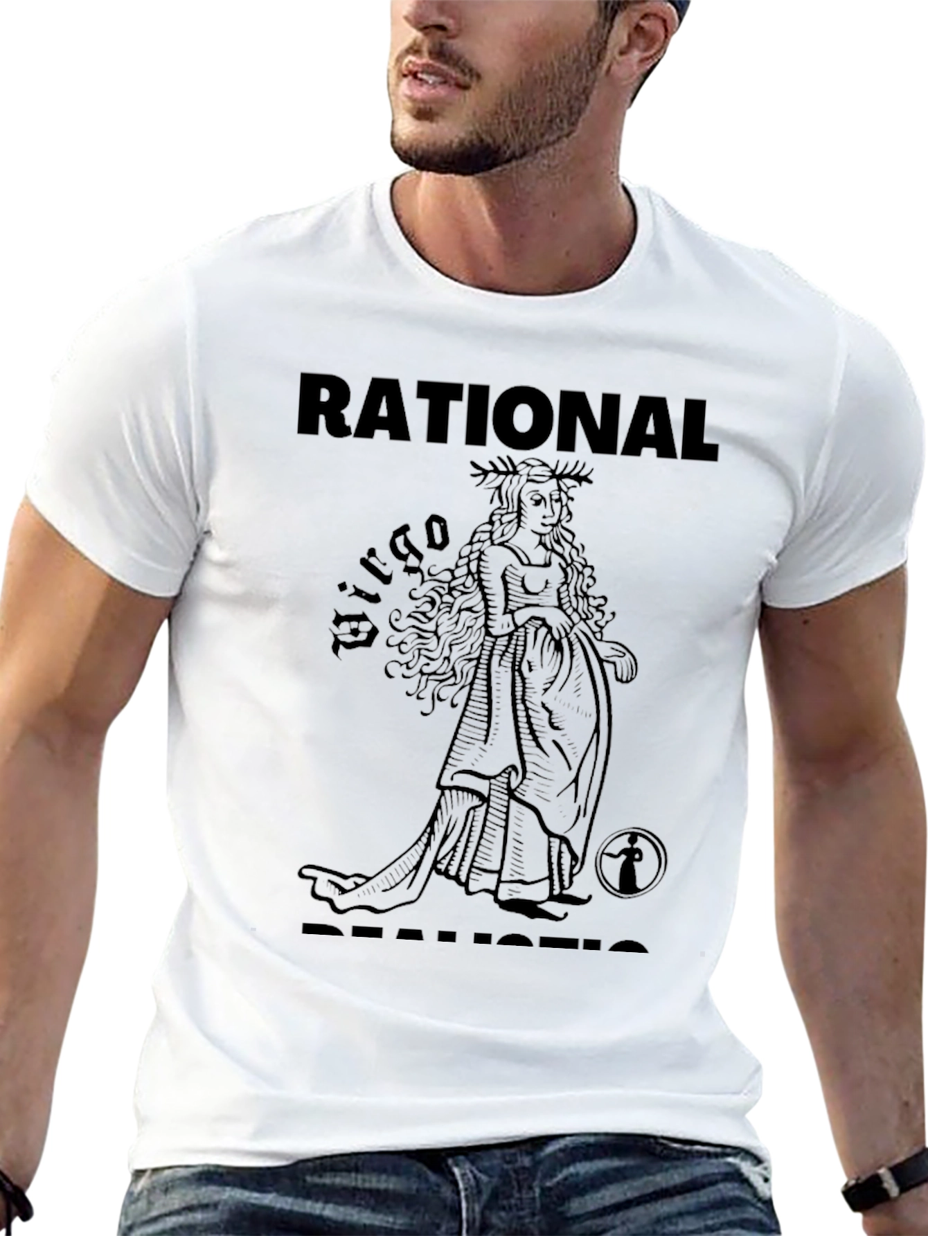Rational Virgo Realistic Black T-Shirt