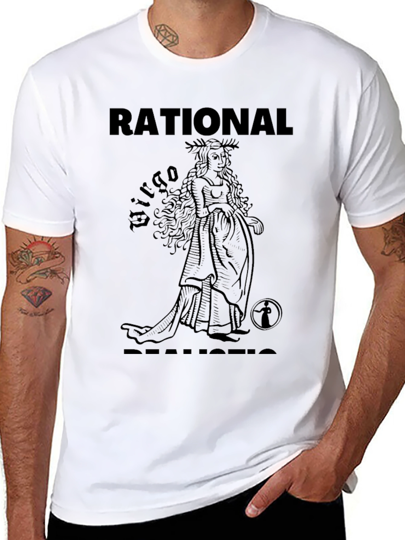 Rational Virgo Realistic Black T-Shirt