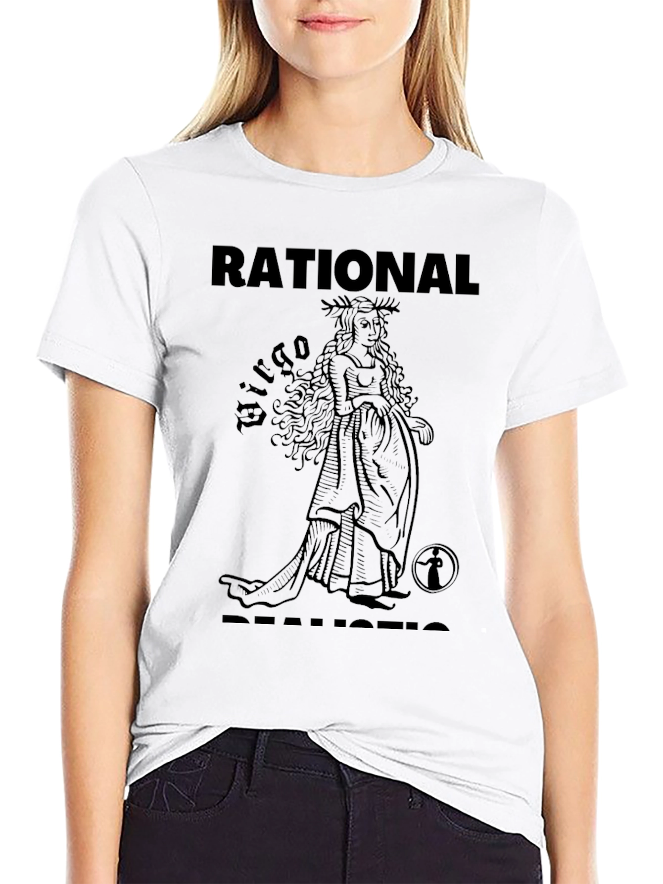 Rational Virgo Realistic Black T-Shirt