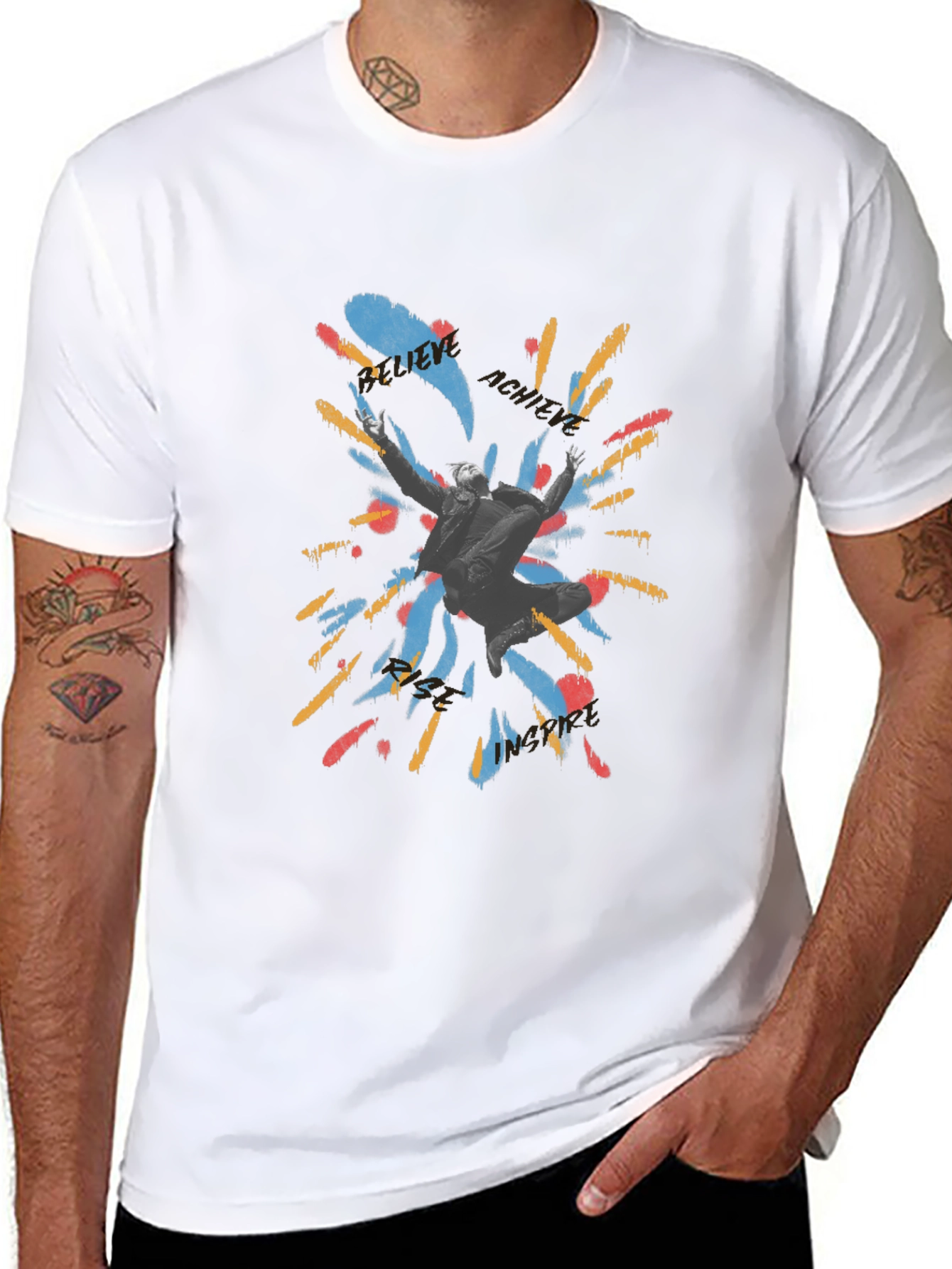 Motivational Graphic Print Black T-Shirt