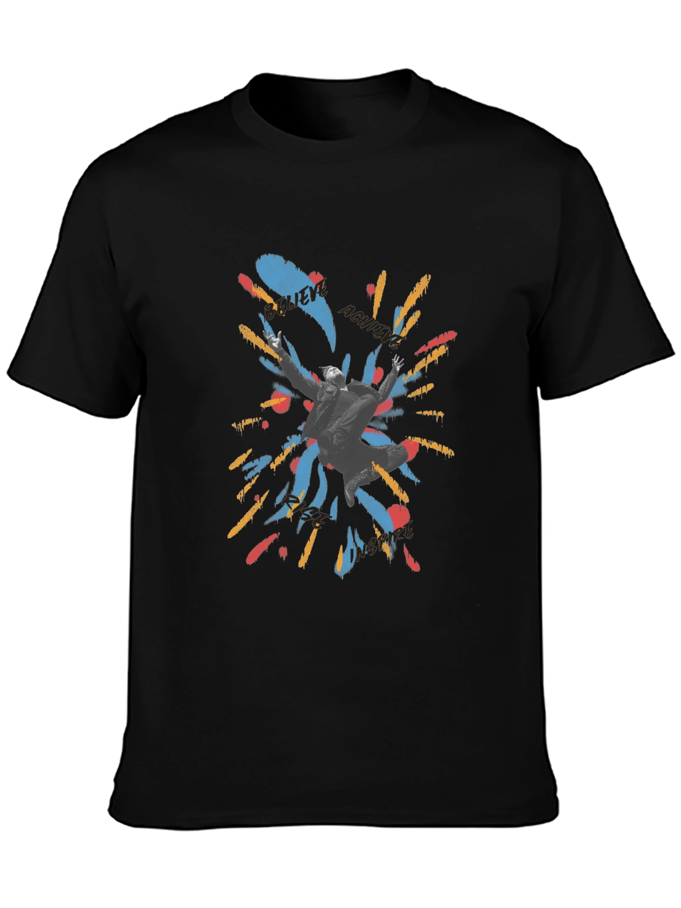Motivational Graphic Print Black T-Shirt