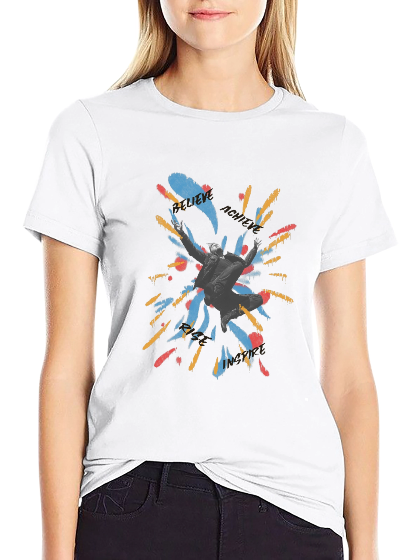 Motivational Graphic Print Black T-Shirt