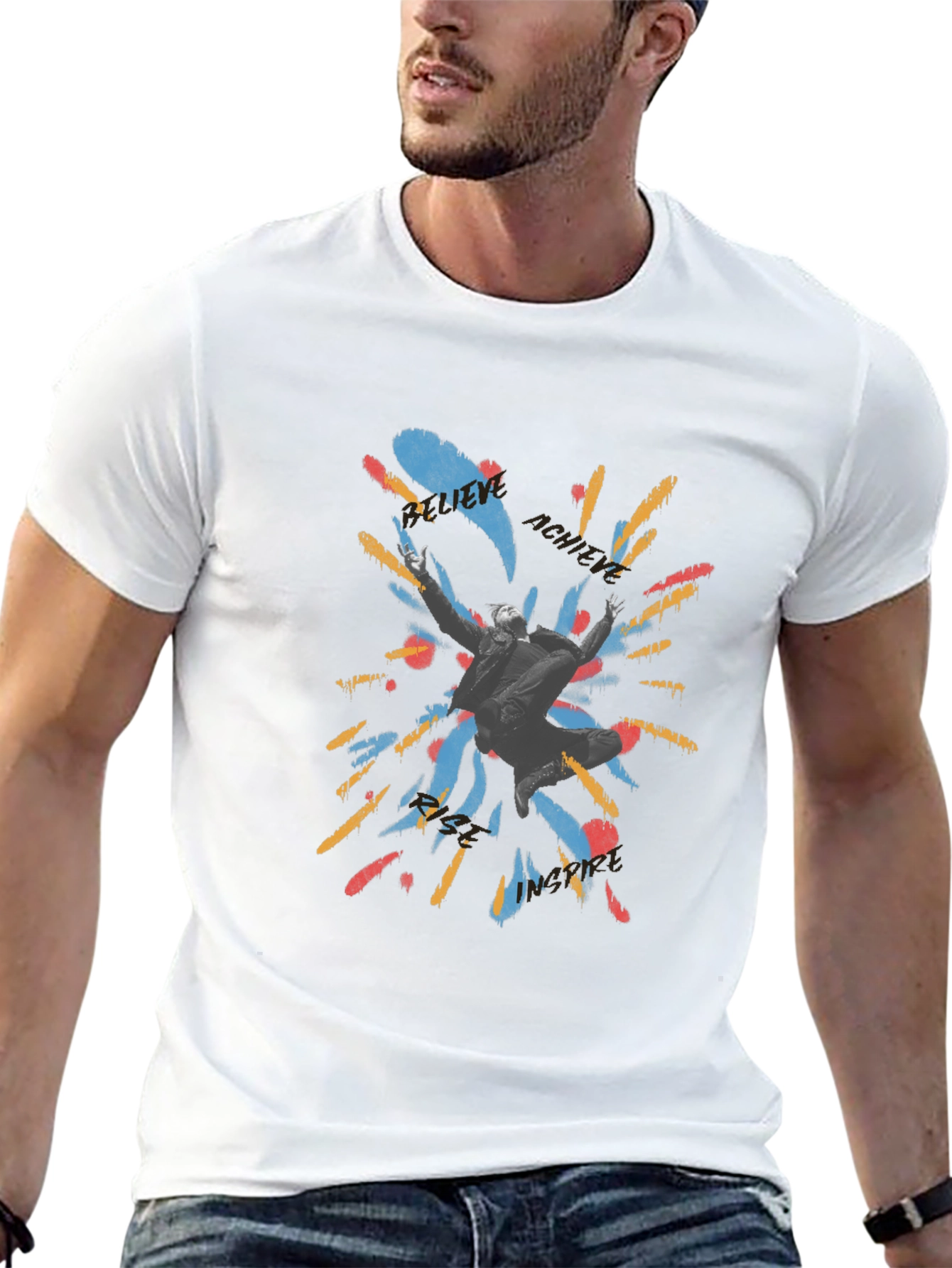 Motivational Graphic Print Black T-Shirt