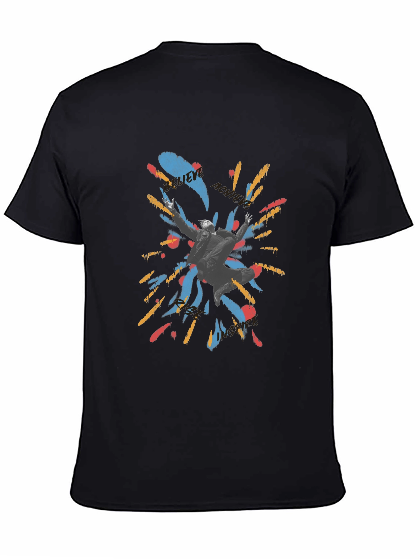 Motivational Graphic Print Black T-Shirt