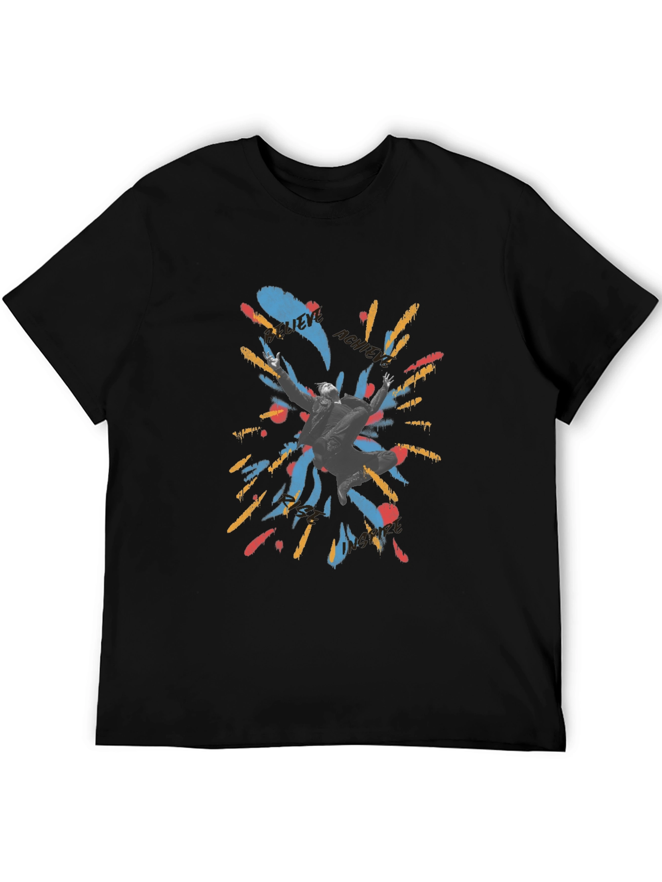 Motivational Graphic Print Black T-Shirt