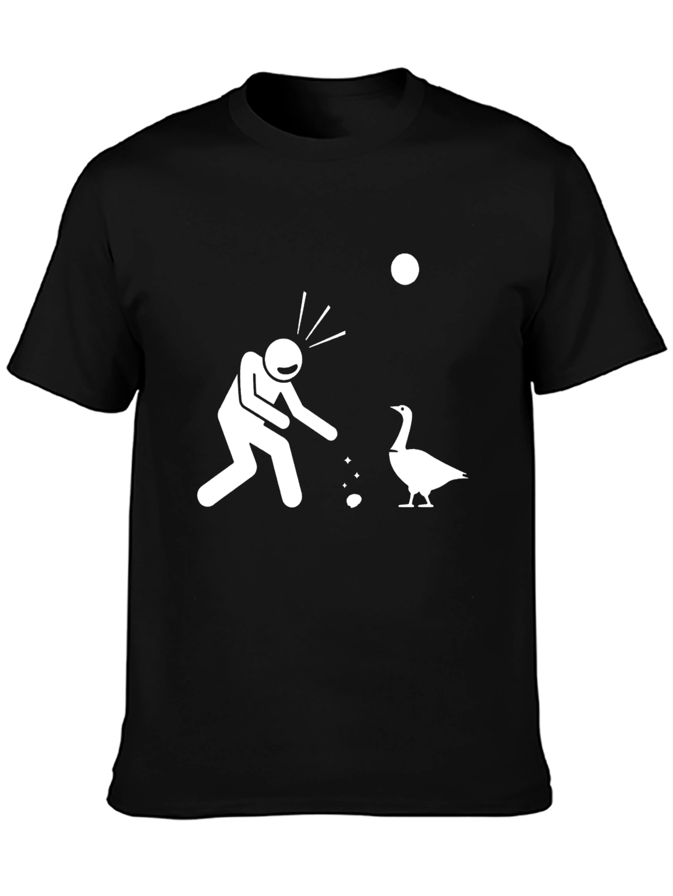 Funny Goose T-Shirt - Stick Figure Feed the Goose