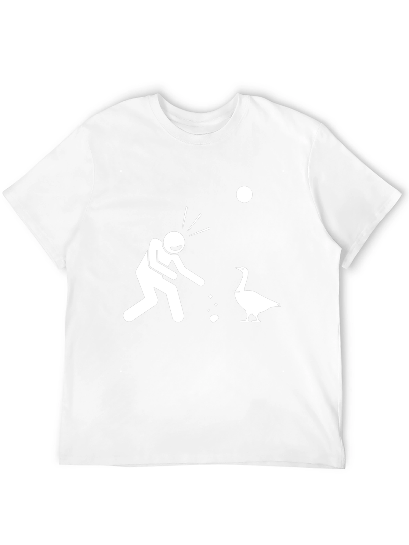 Funny Goose T-Shirt - Stick Figure Feed the Goose