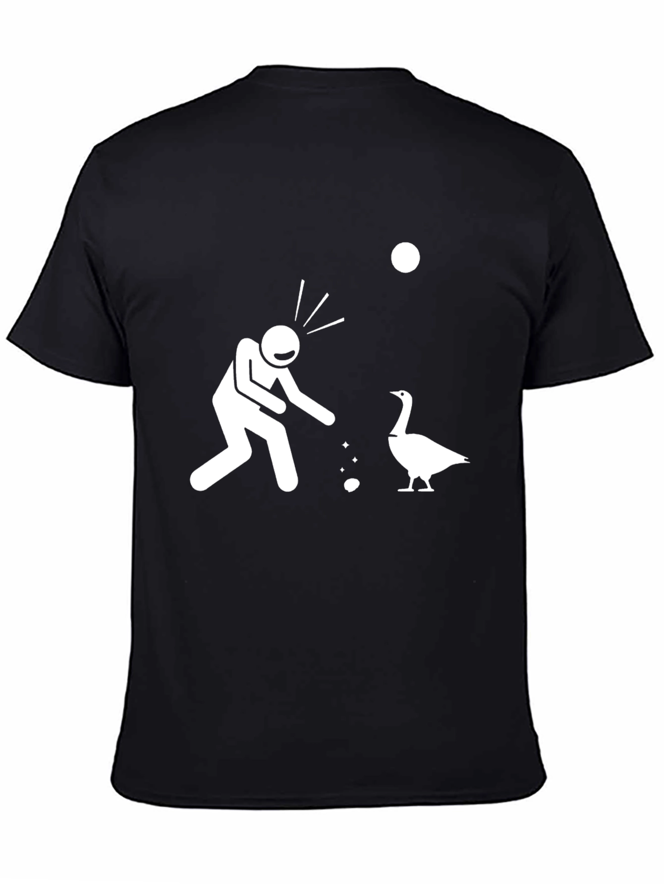 Funny Goose T-Shirt - Stick Figure Feed the Goose