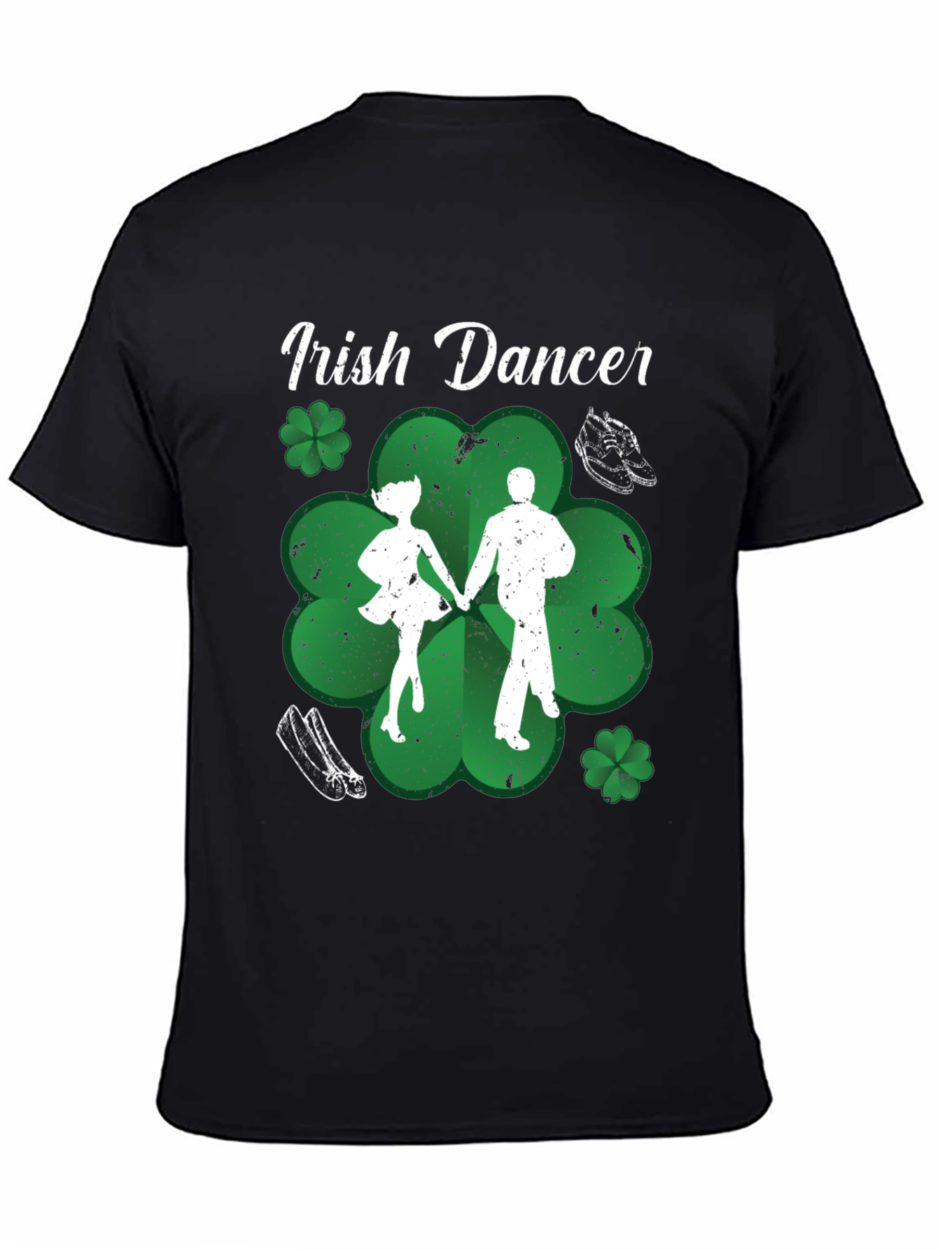 Irish Dancer T-Shirt St. Patricks Day Black Cotton