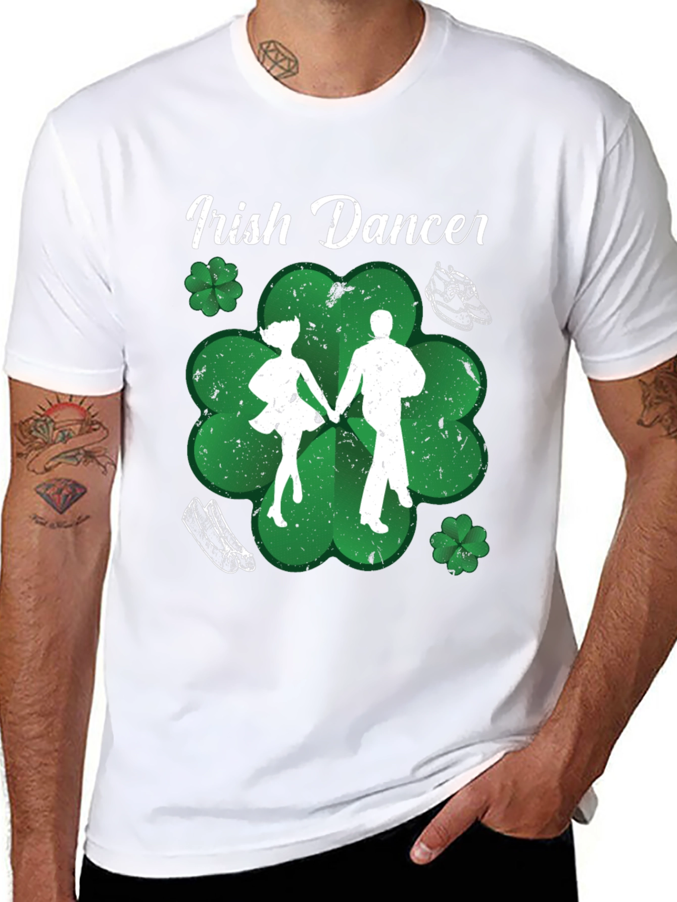 Irish Dancer T-Shirt St. Patricks Day Black Cotton