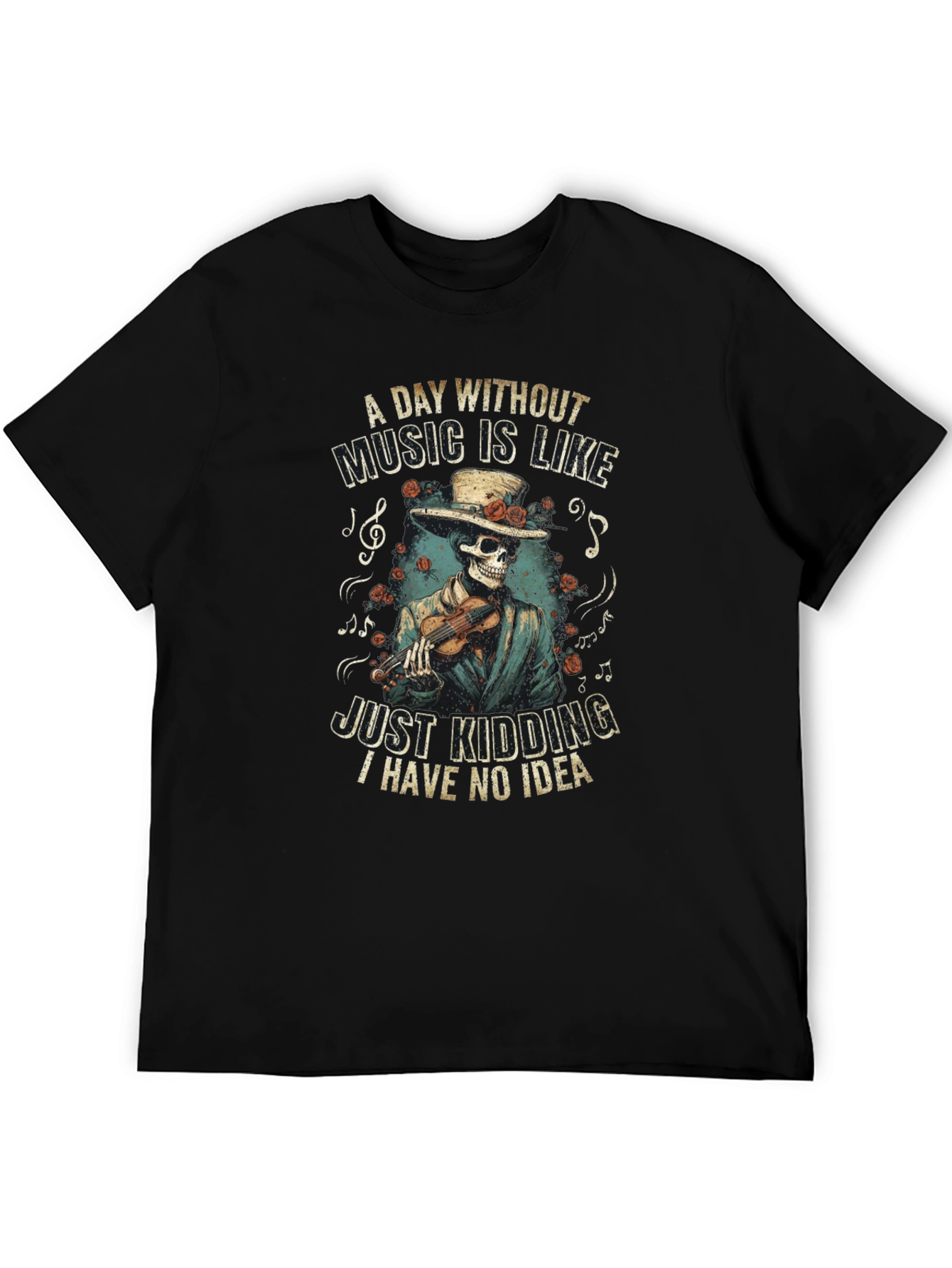 Skeleton Musician Graphic Tee