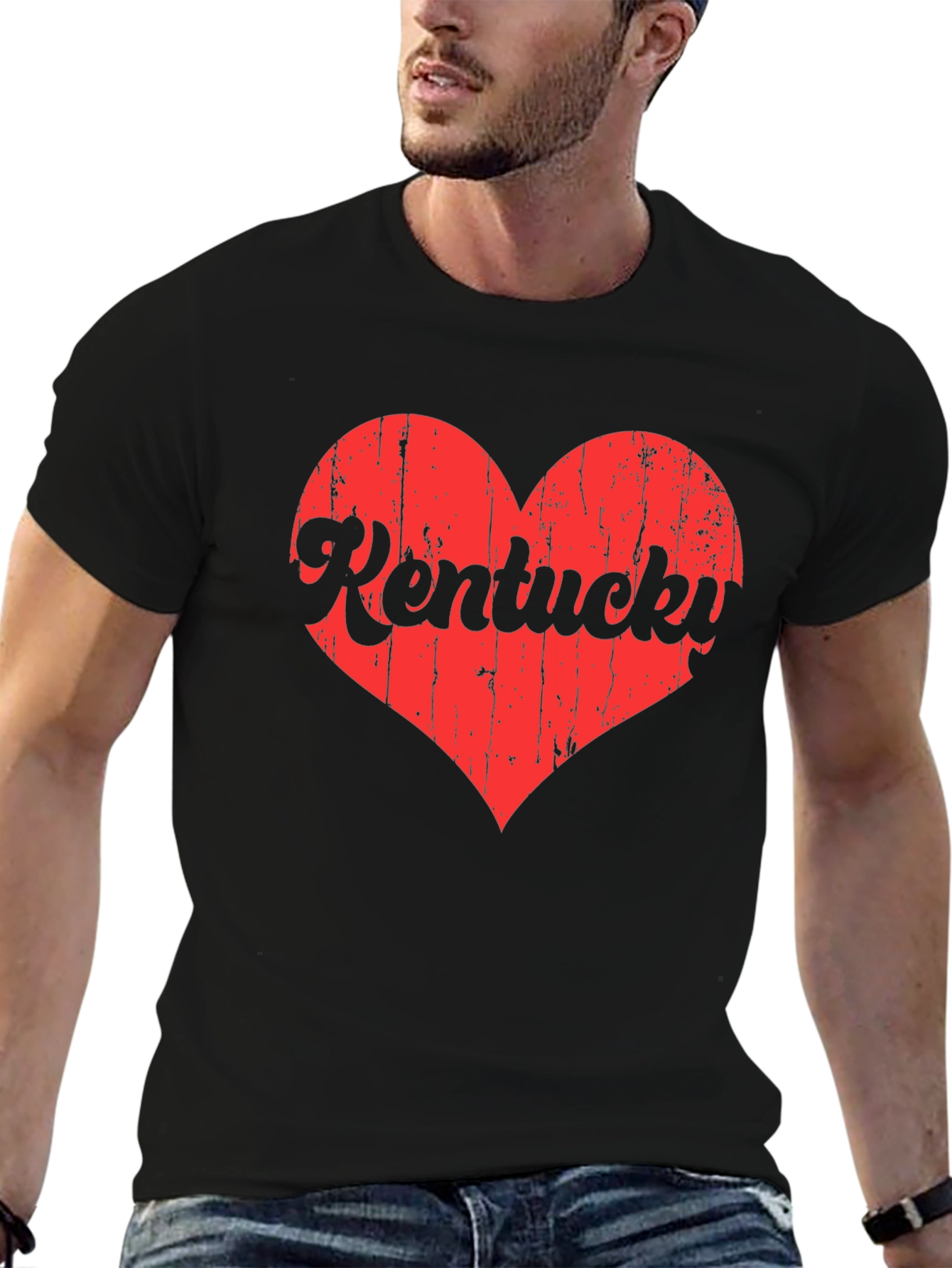 Kentucky Heart T-Shirt - Distressed Graphic Tee