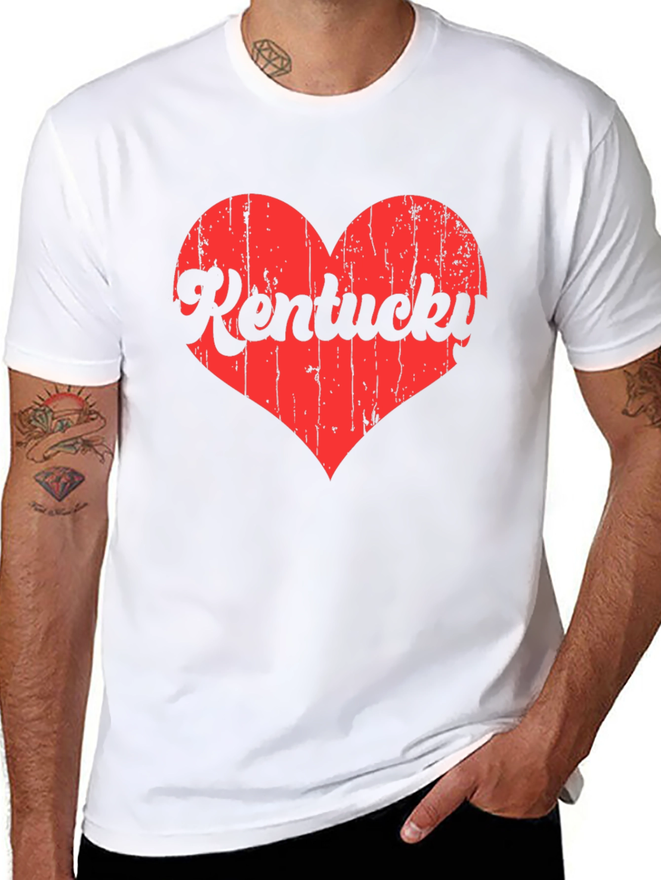 Kentucky Heart T-Shirt - Distressed Graphic Tee