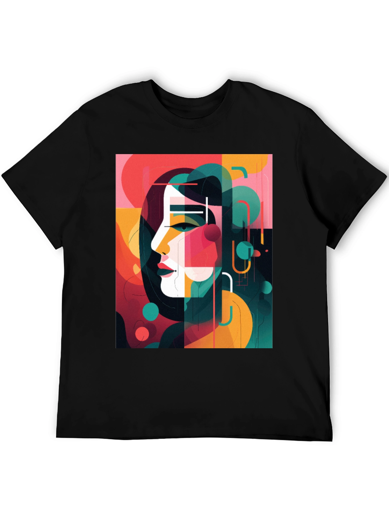 Abstract Portrait Graphic Tee - Modern Art Shirt
